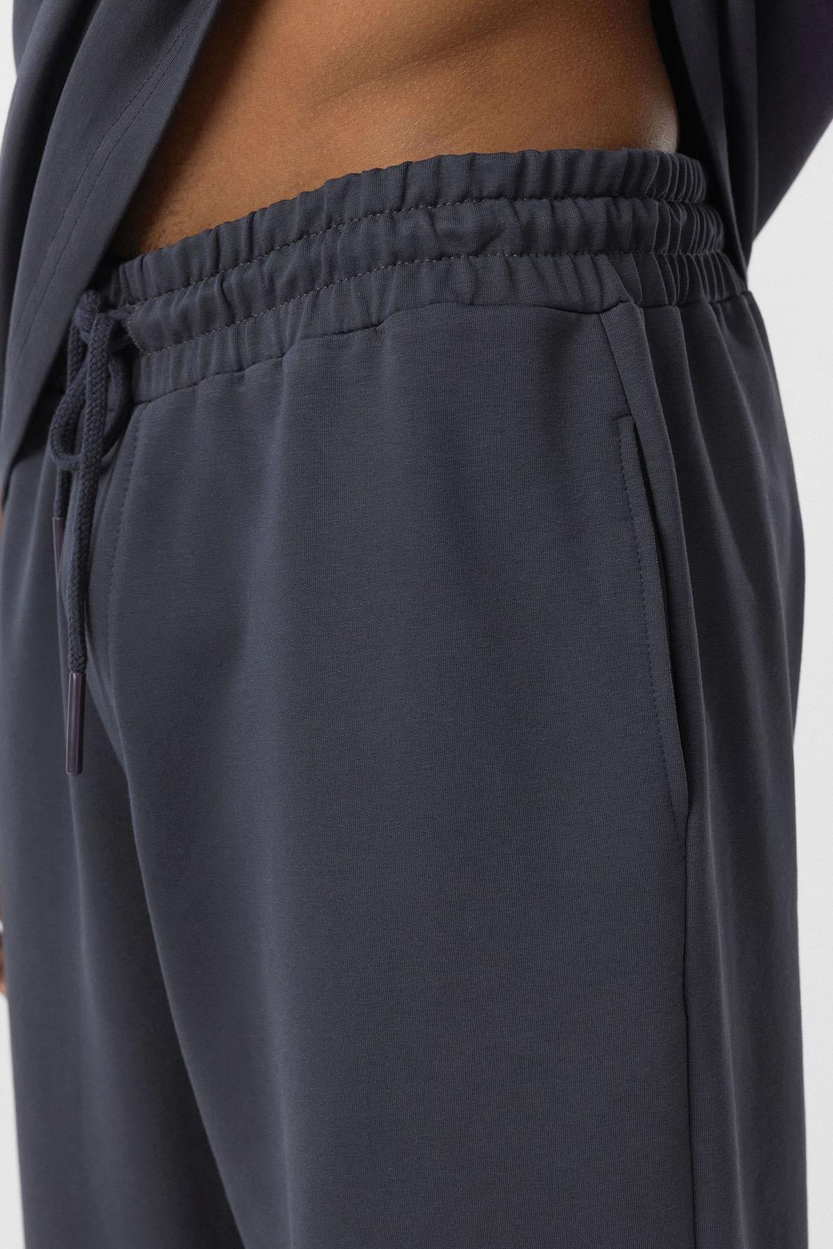 Paça Lastikli Basic Oversize Eşofman Takımı Füme