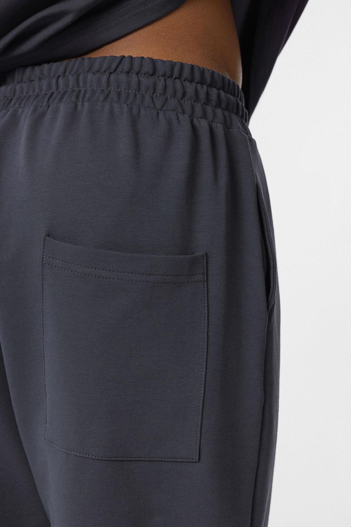 Paça Lastikli Basic Oversize Eşofman Takımı Füme
