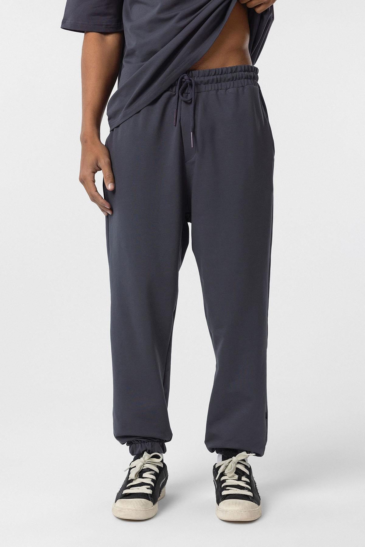 Paça Lastikli Basic Oversize Eşofman Takımı Füme