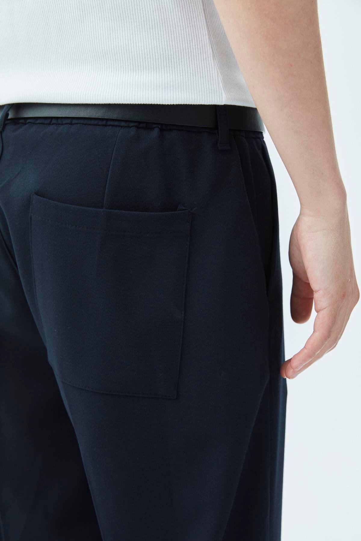 Rahat Kalıp Kruvaze Takım Elbise Lacivert