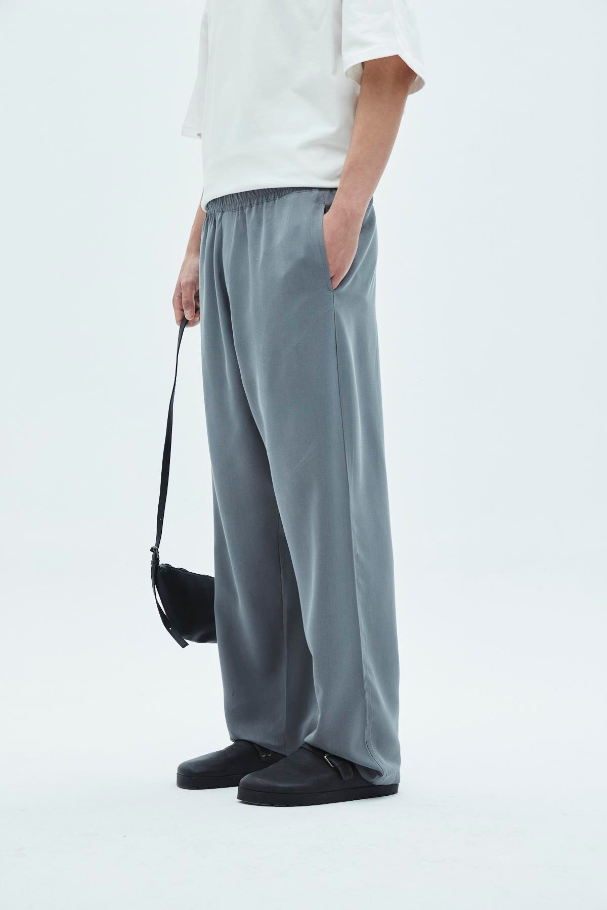 Rahat Kalıp Tensel Pantolon Gri