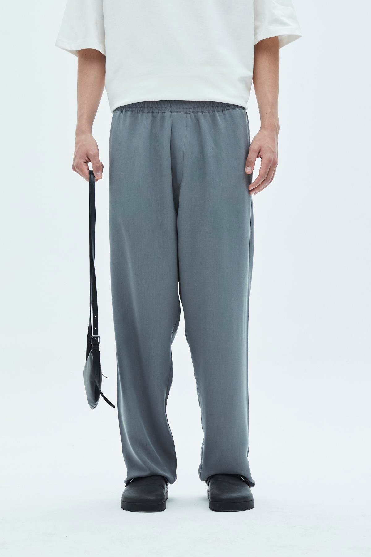 Rahat Kalıp Tensel Pantolon Gri