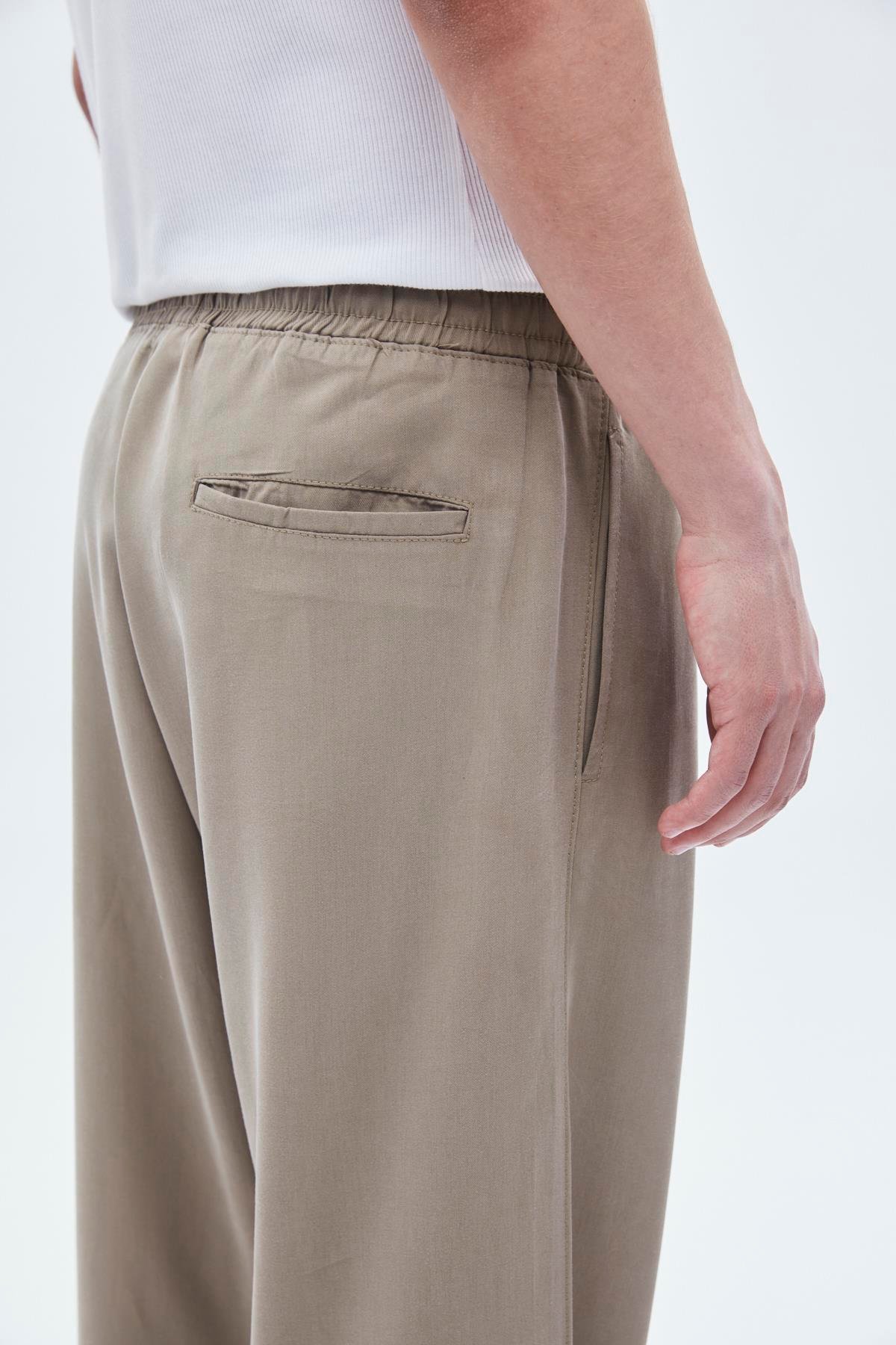 Rahat Kalıp Tensel Pantolon Haki