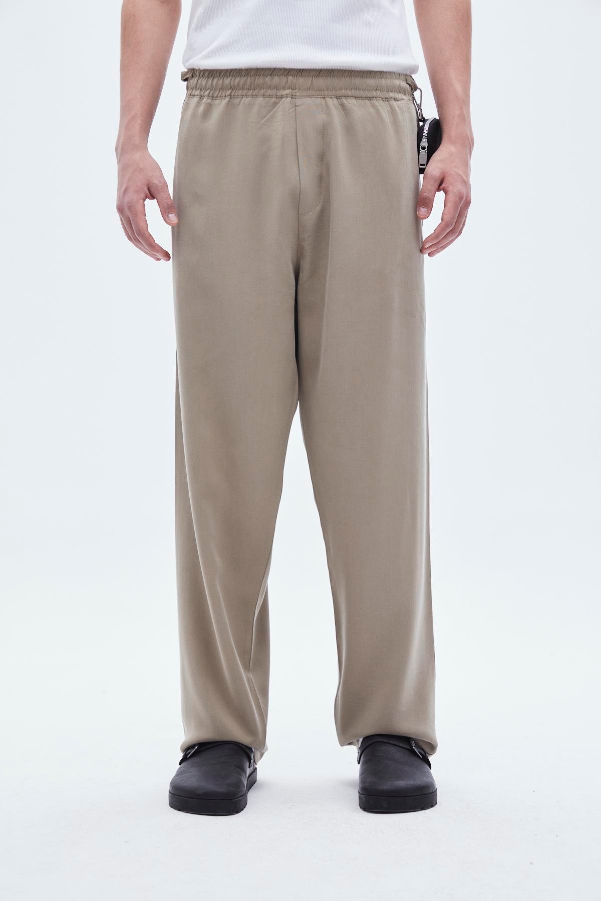 Rahat Kalıp Tensel Pantolon Haki