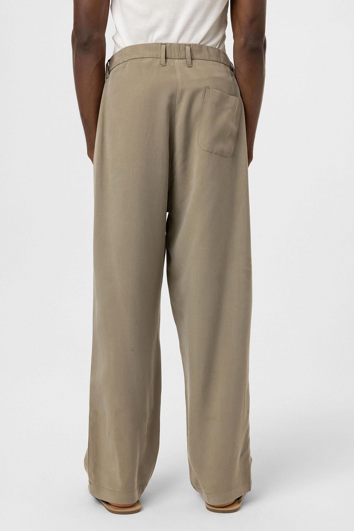Relaxed Fit Kumaş  Pantolon Haki