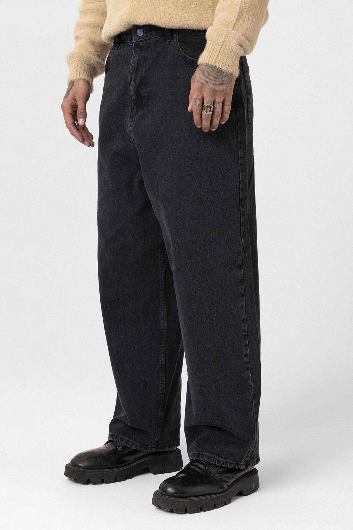 Super Baggy Fıt Jean Antrasit