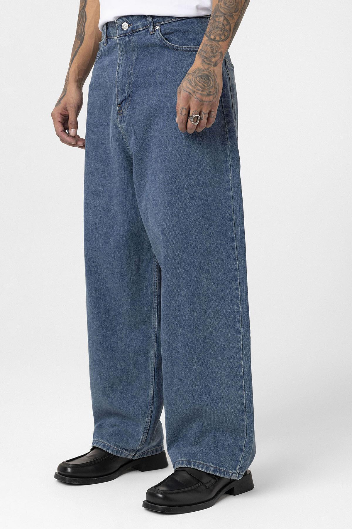 Super Baggy Fıt Jean Destroyed Denim