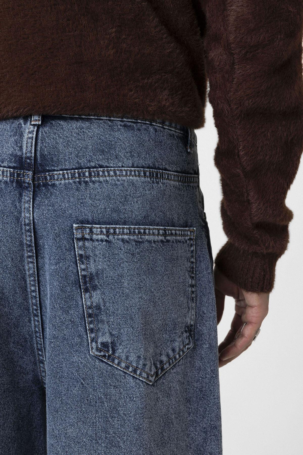 Super Baggy Fıt Jean Mavi Melanj