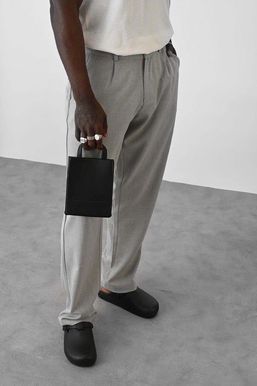 Vizon Basic Baggy Kumaş Pantolon Gri