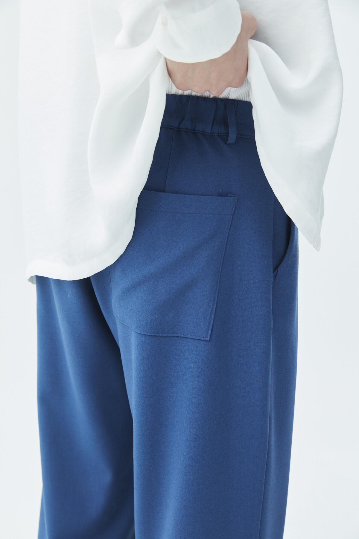 Vizon Basic Baggy Kumaş Pantolon İndigo