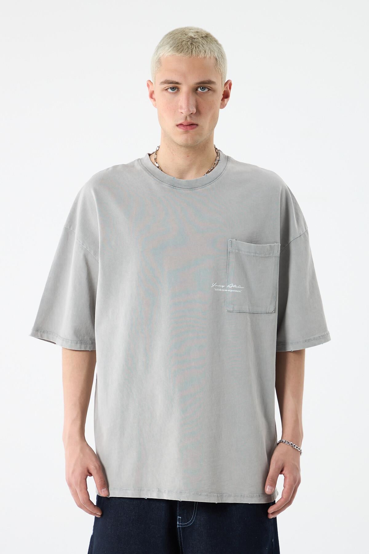 Washed Oversize Tişört Gri