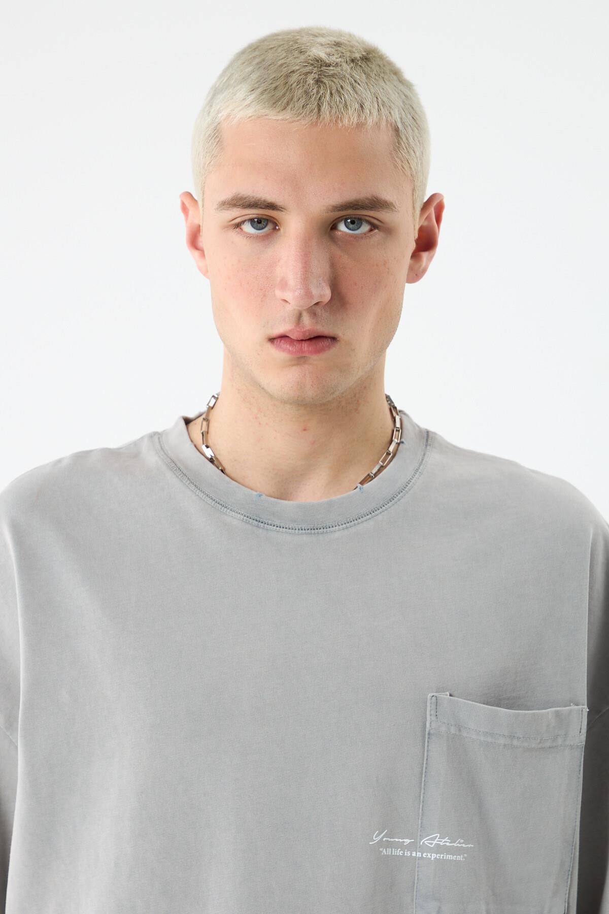 Washed Oversize Tişört Gri