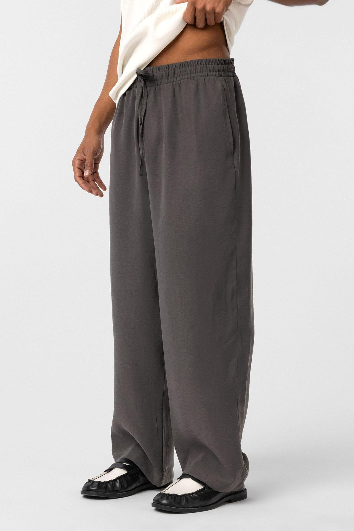 Yıkamalı Baggy Fit  Pantolon Antrasit