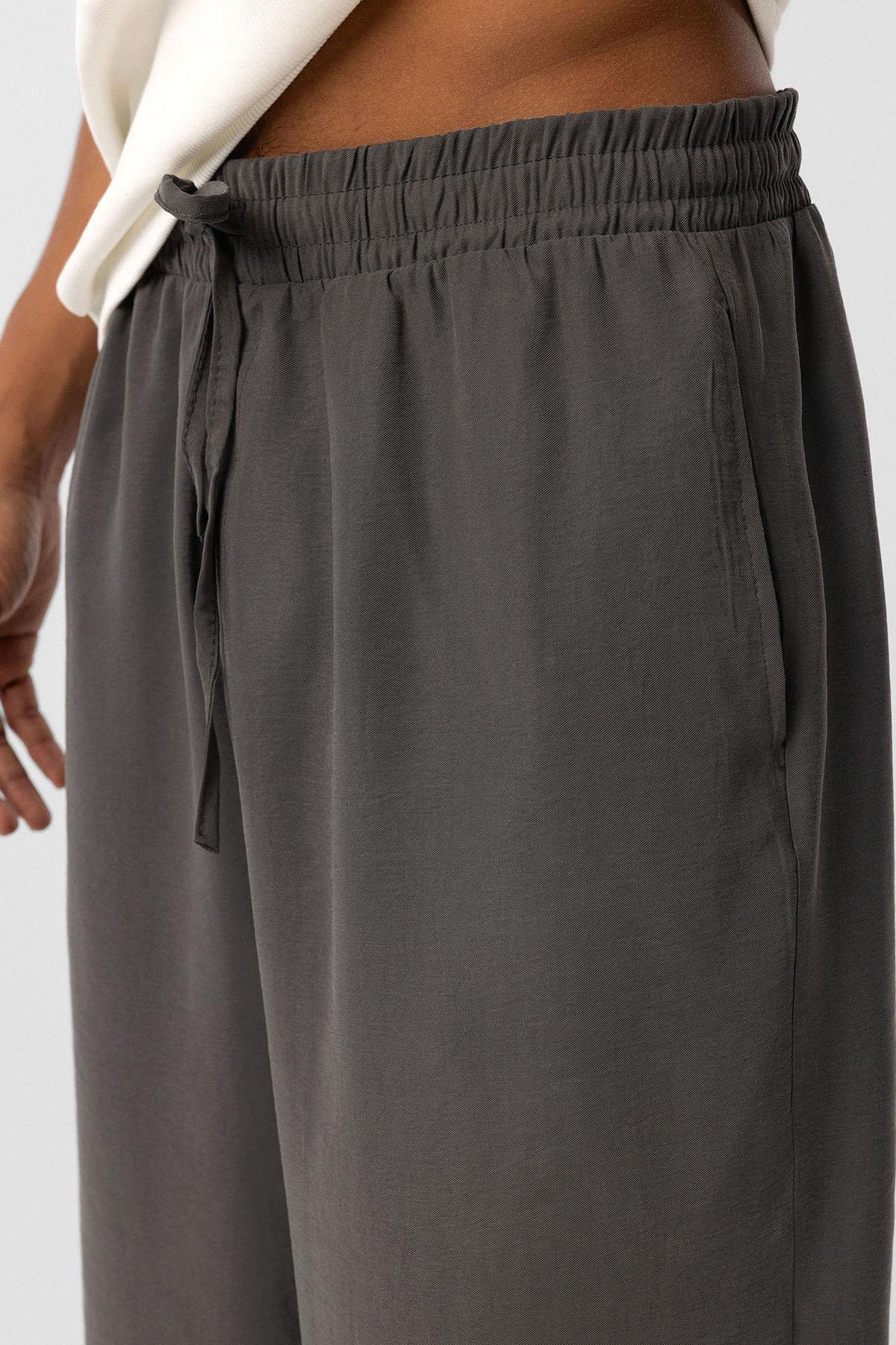 Yıkamalı Baggy Fit  Pantolon Antrasit