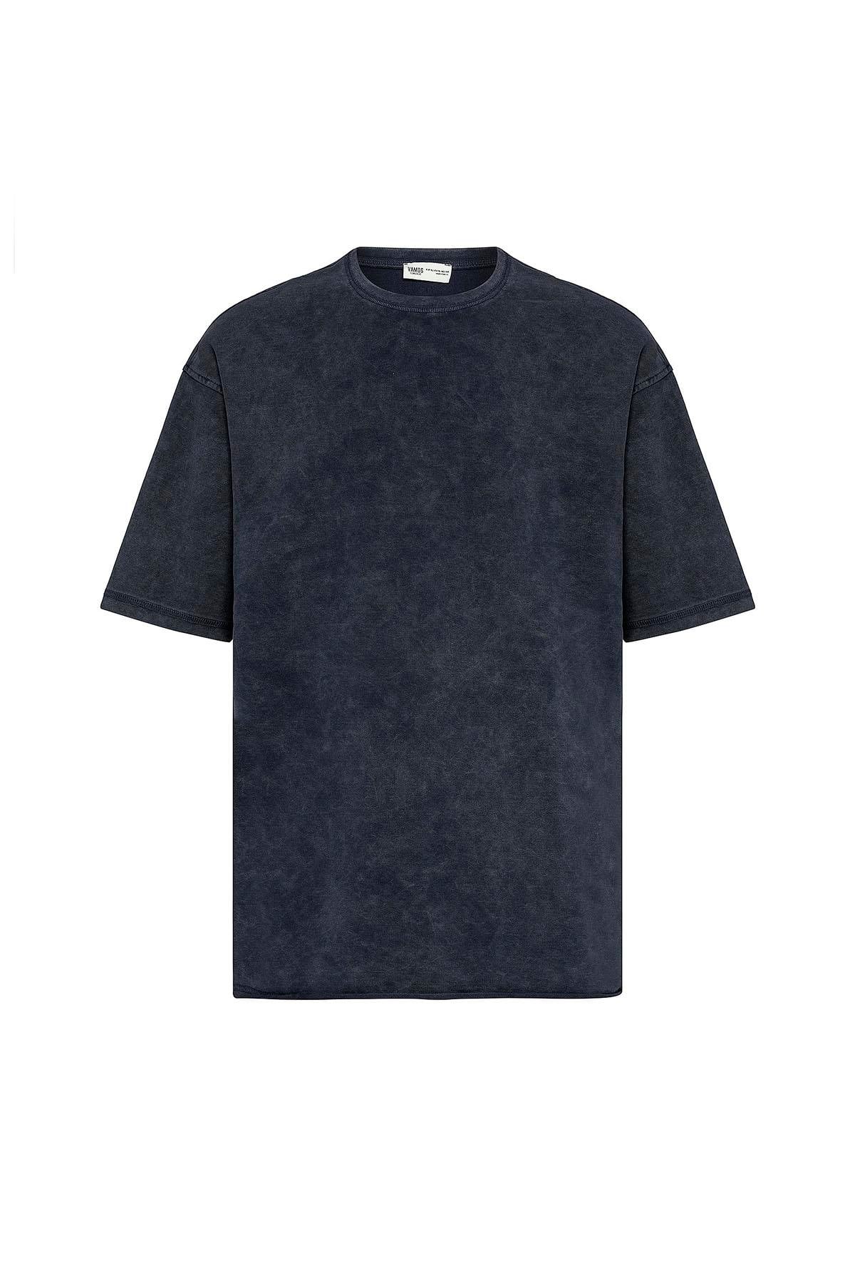 Yıkamalı Basic Oversize Tişört Siyah