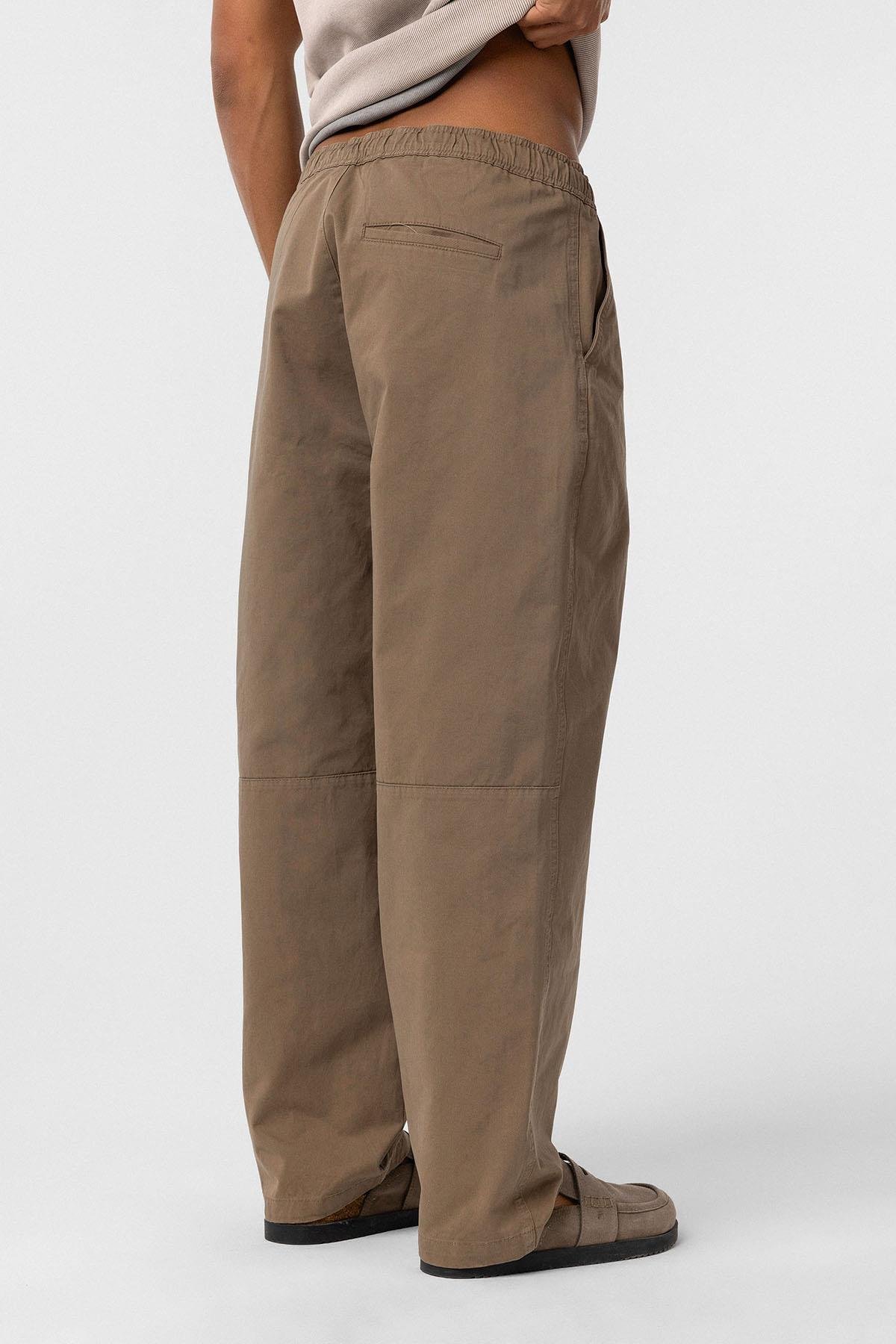 Yıkamalı Gabardin Baggy Pantolon Vizon