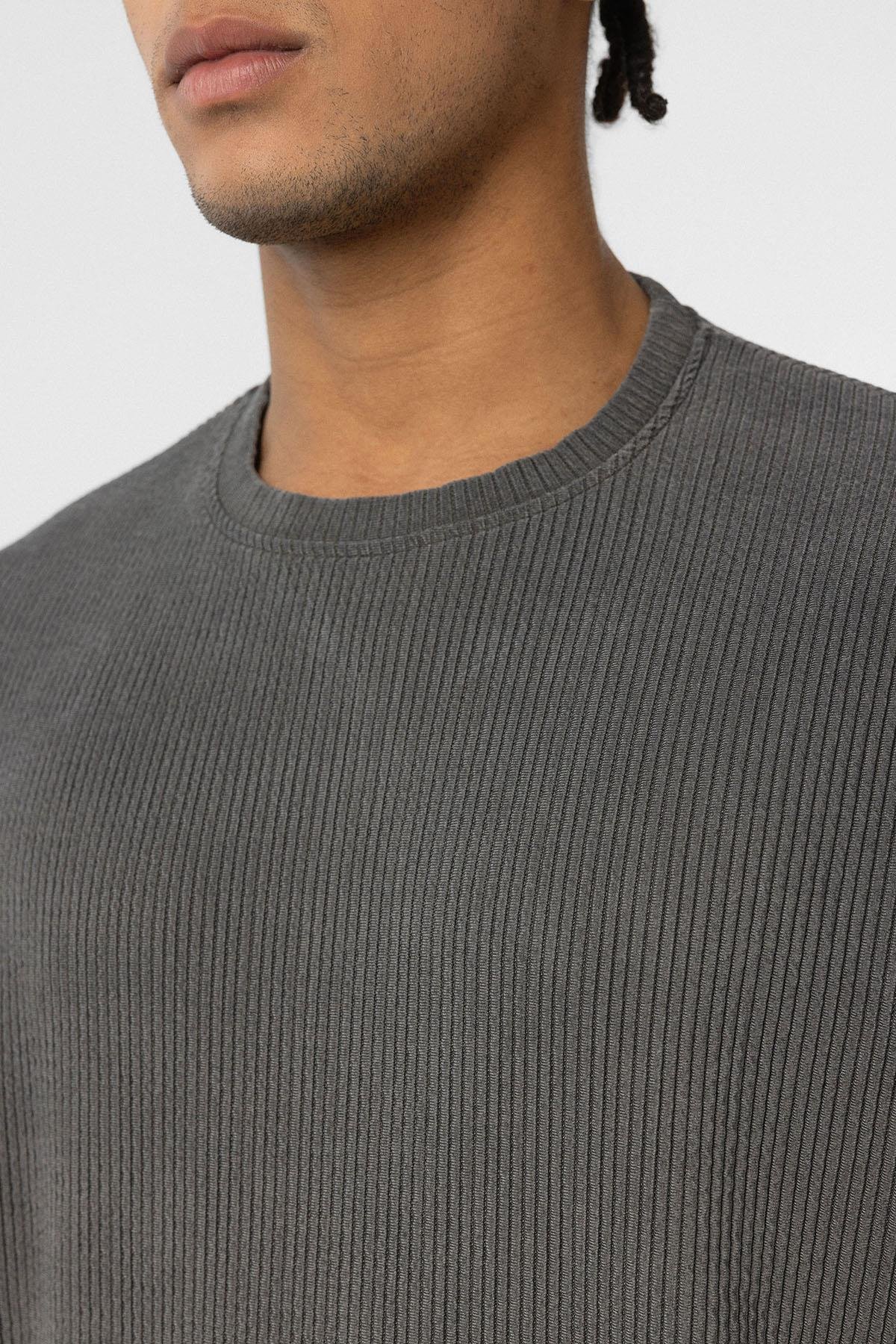 Yıkamalı Ottoman Basic Oversize Tişört Haki
