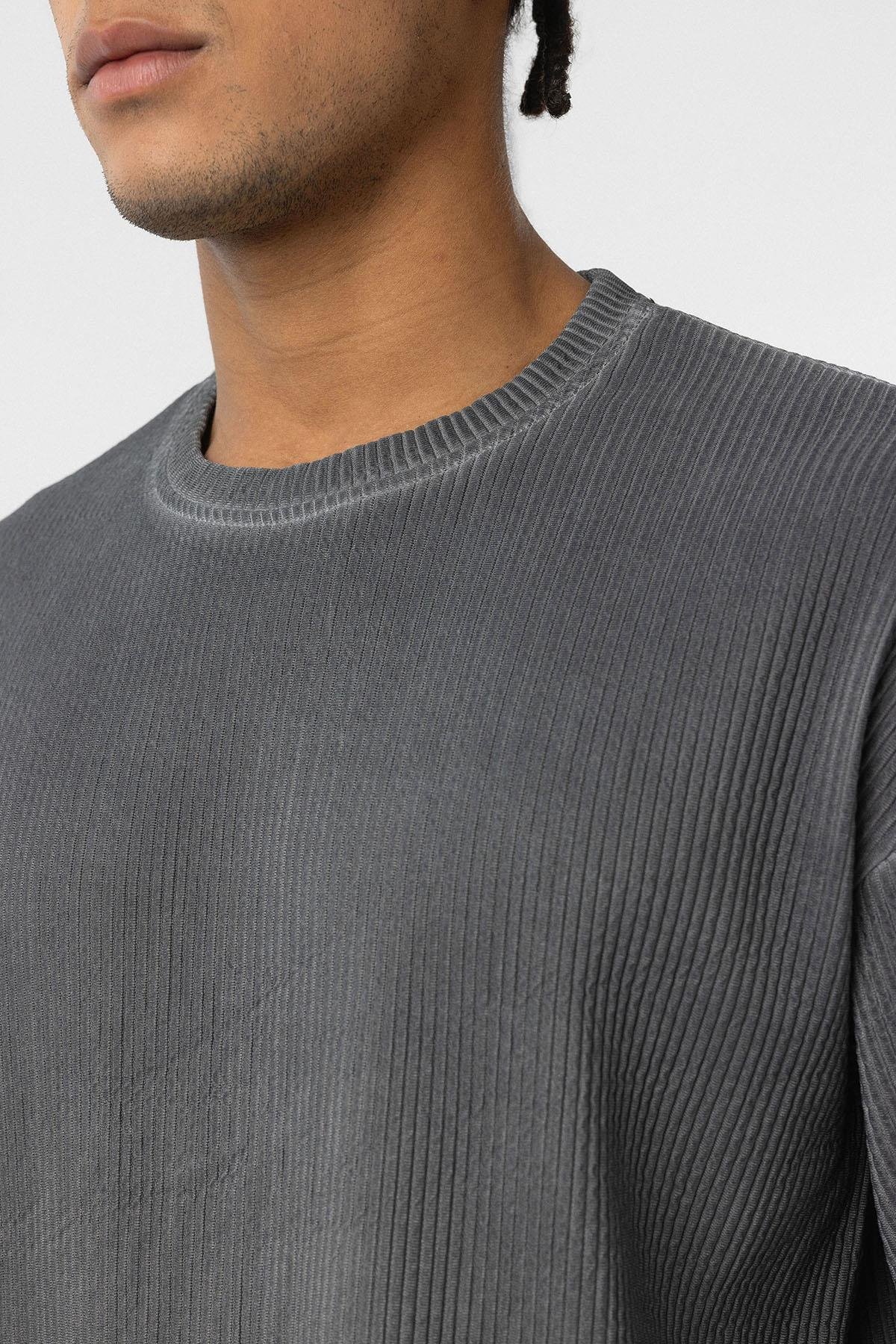 Yıkamalı Ottoman Basic Oversize Tişört Siyah