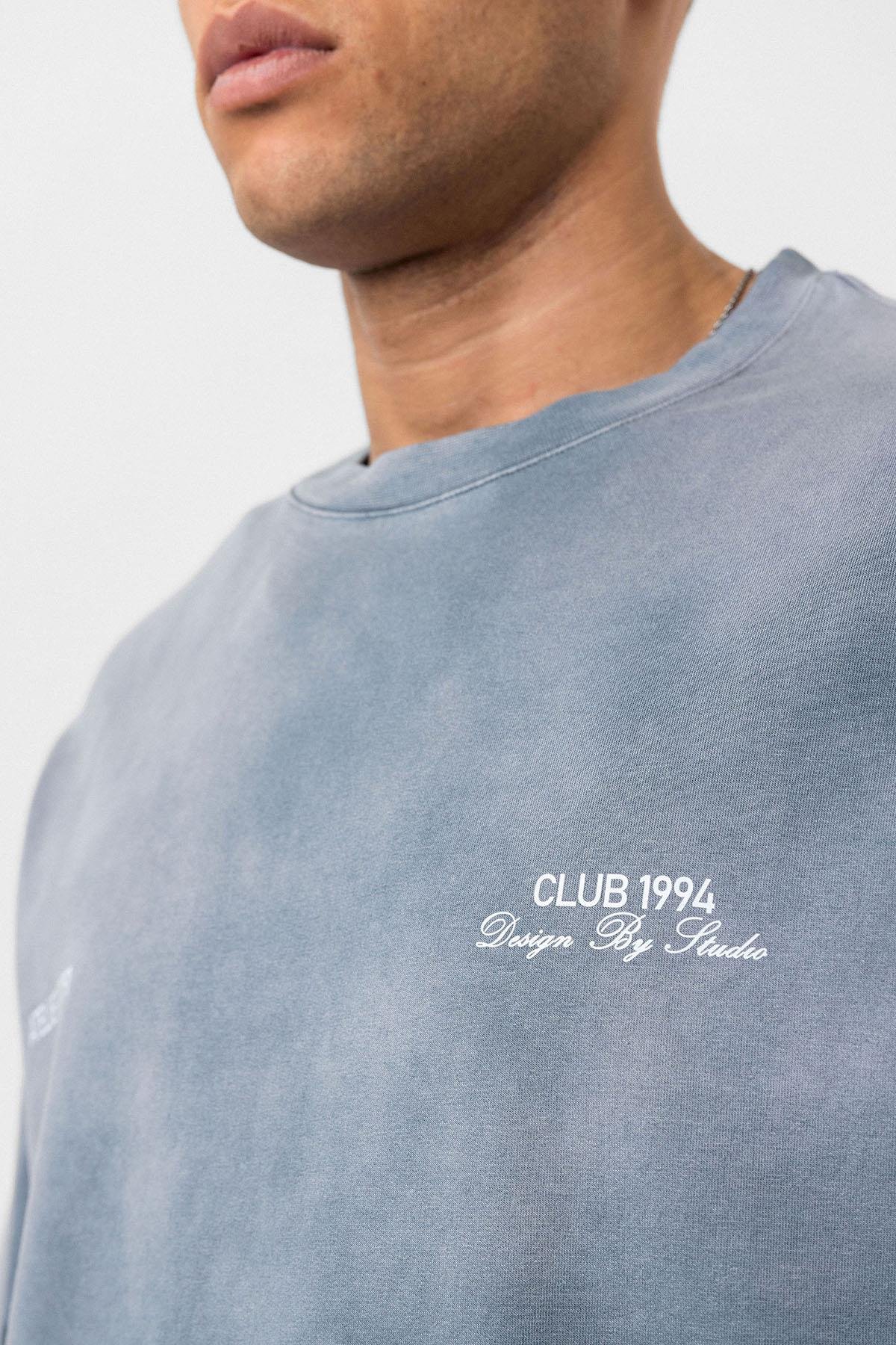 Yıkamalı Oversize Tişört Gri