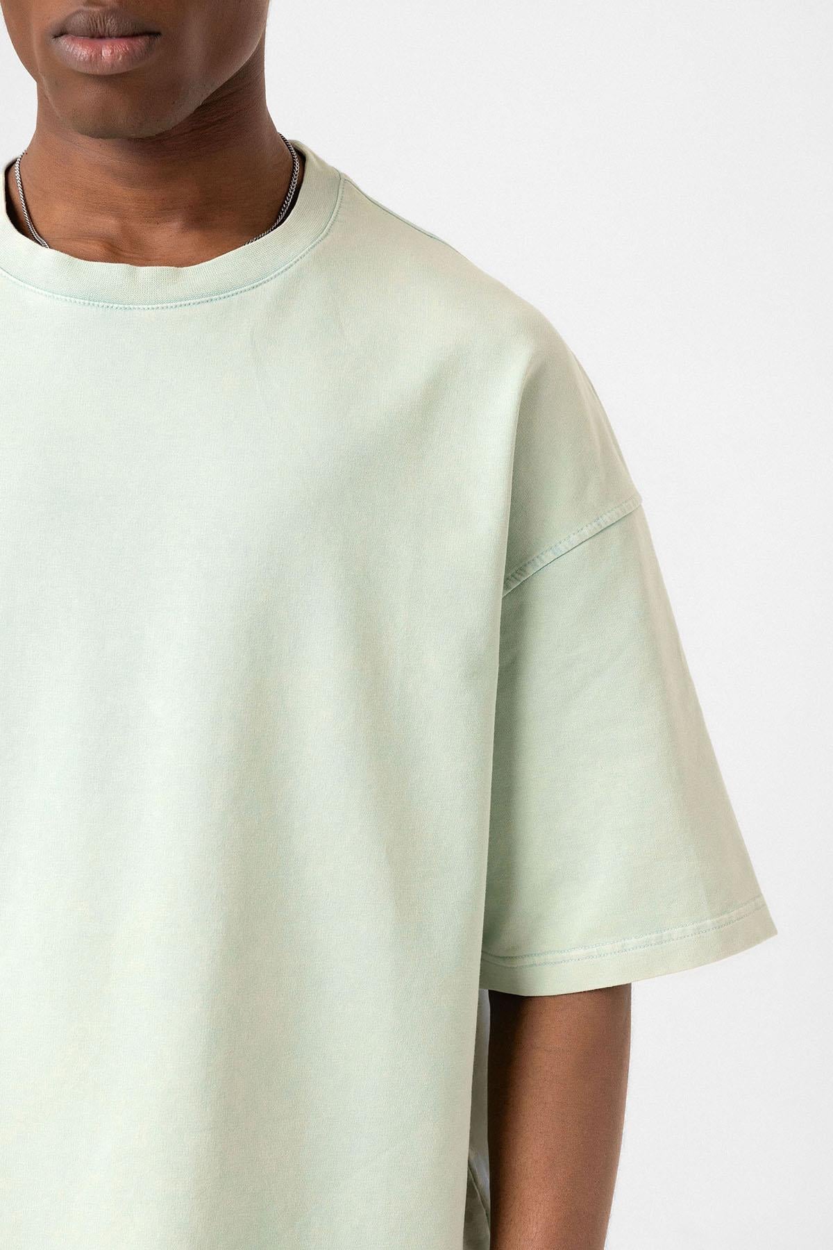 Yıkamalı Oversize Tişört Mint
