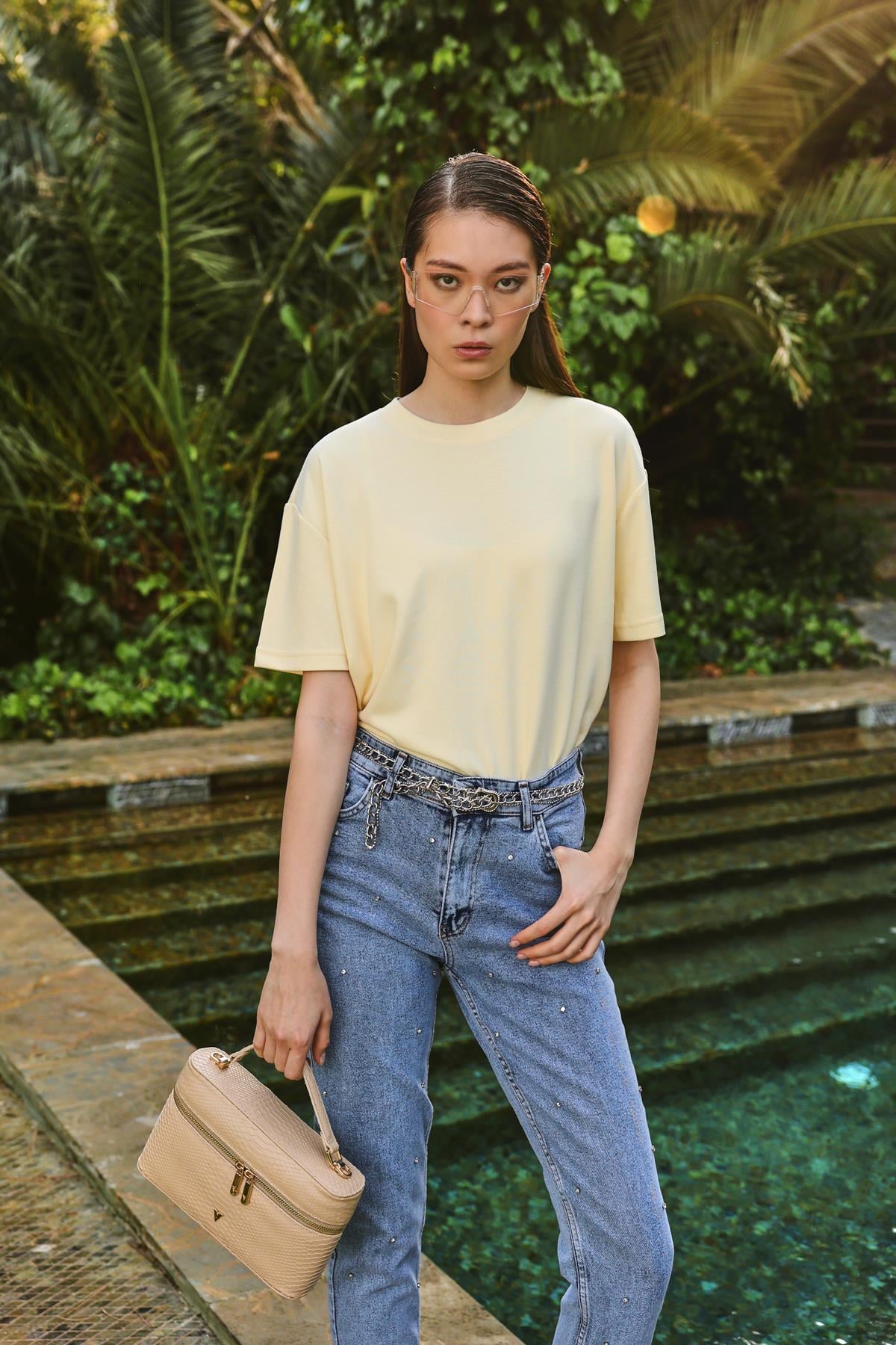 Amore Basic T-şhirt Tereyağı Sarısı