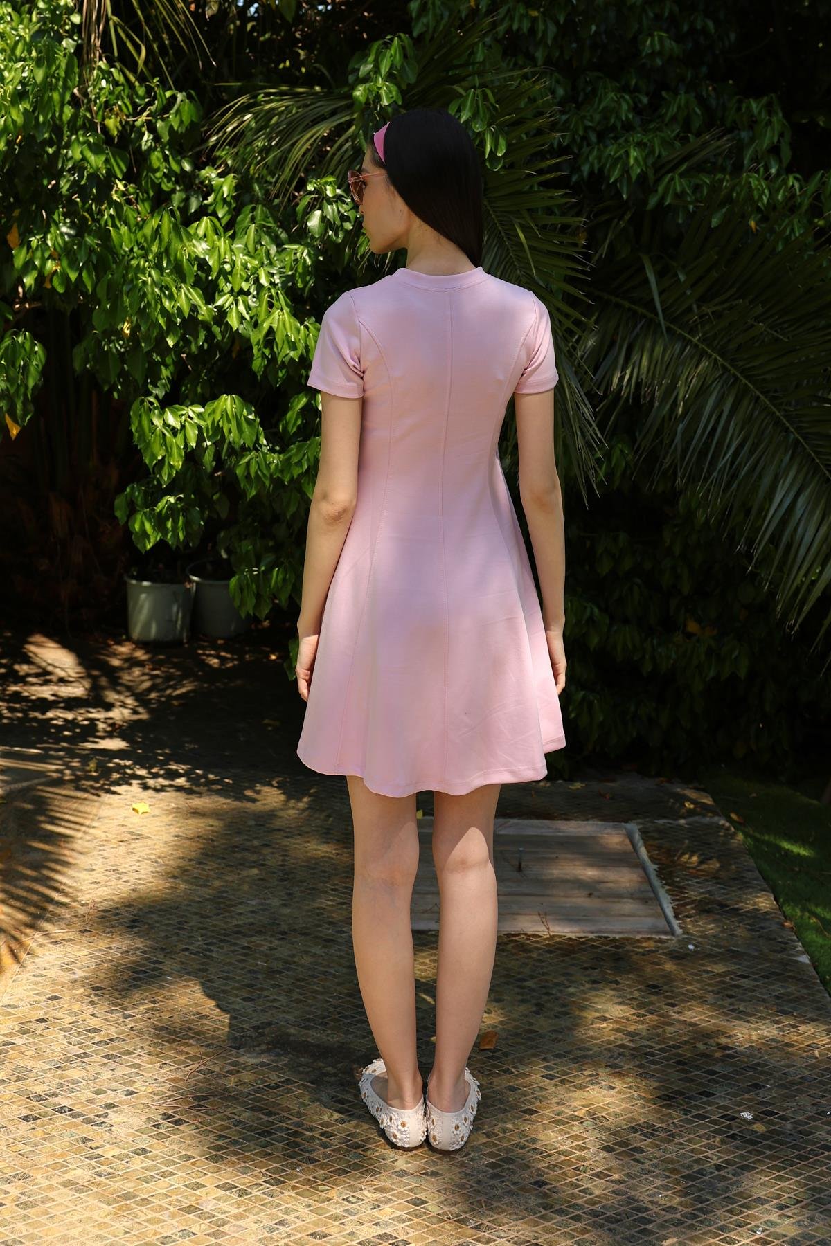 Soleil Modal Elbise Pembe