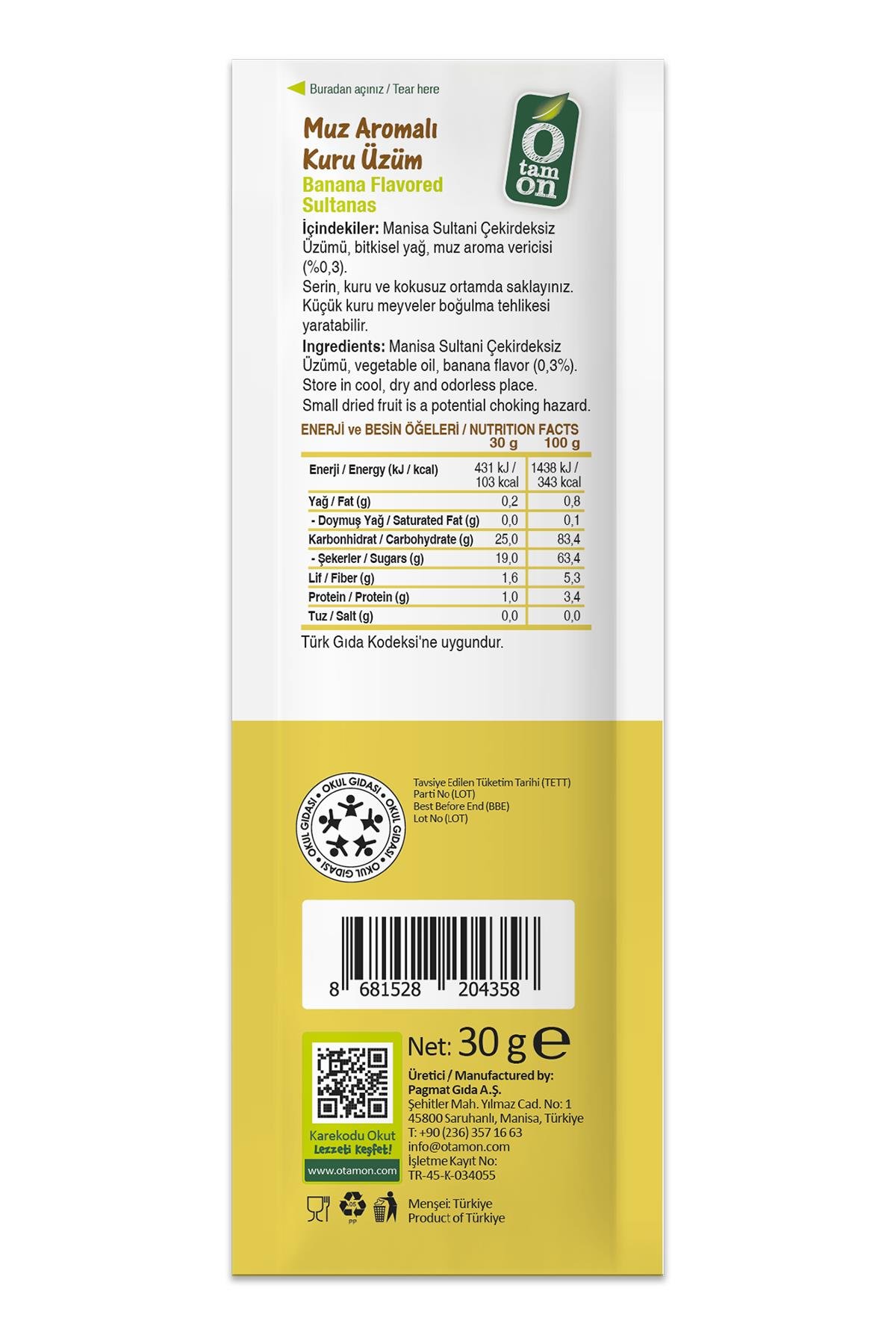 Muz Aromalı Üzüm 18x30g