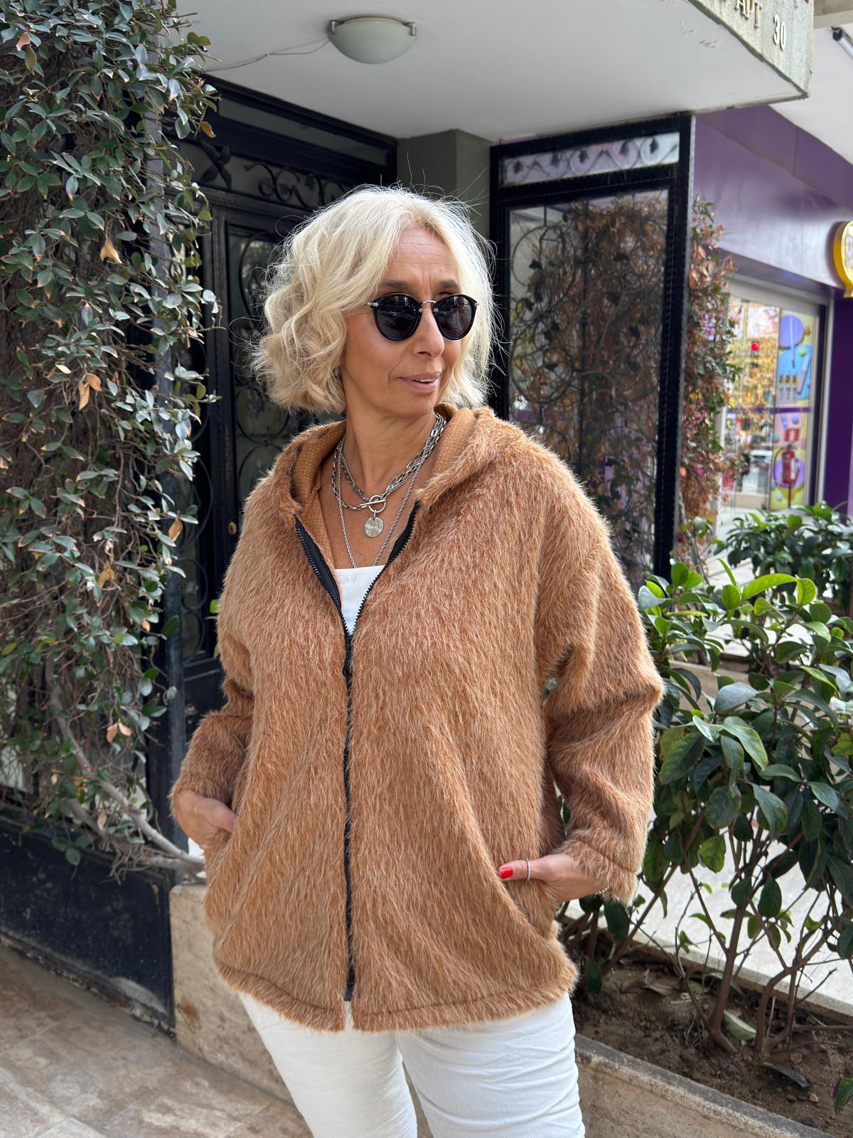 Kapşonlu Zara Kaşmir Ceket