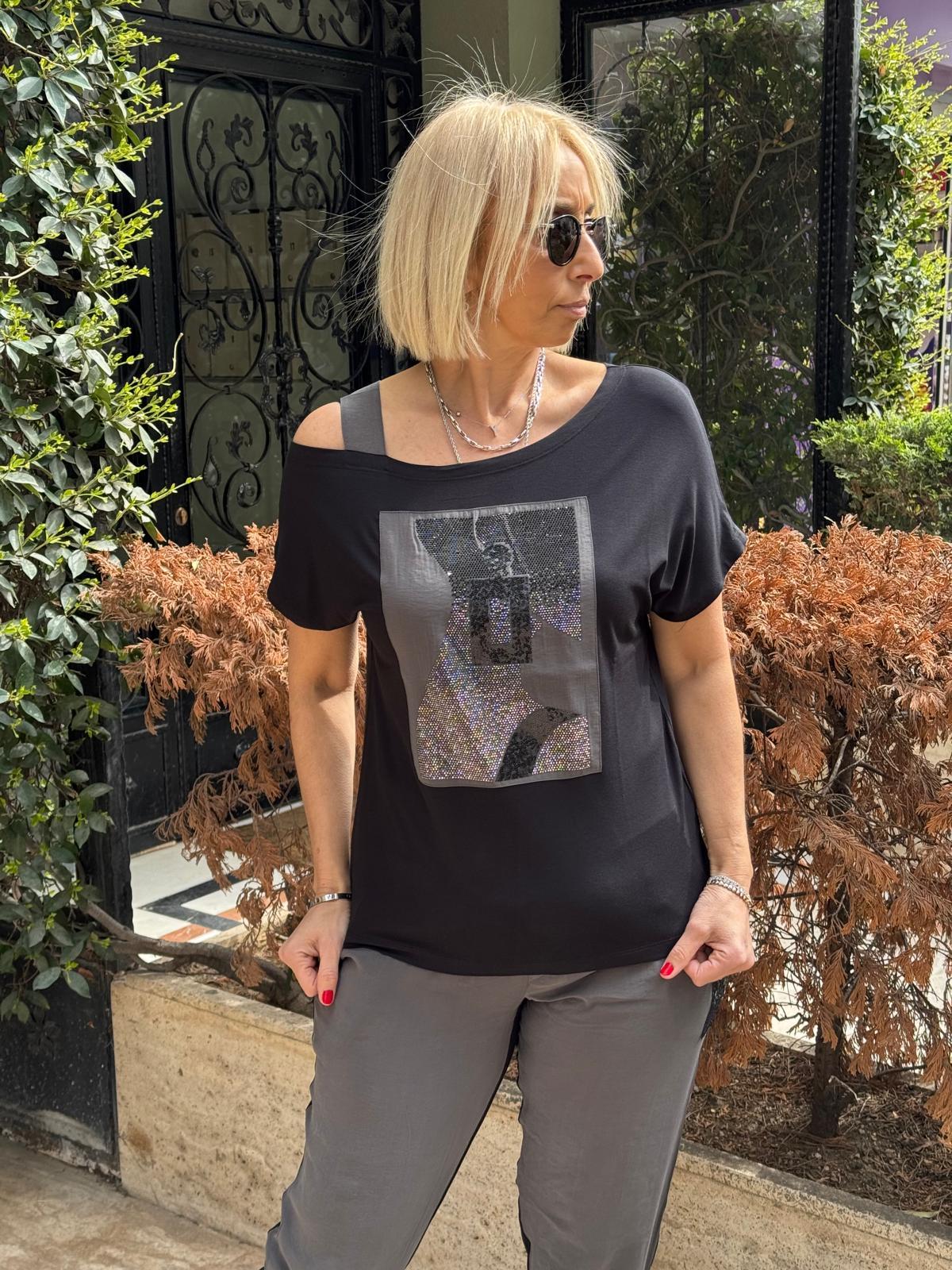 Modal Garnili Tek Omuz Tshirt