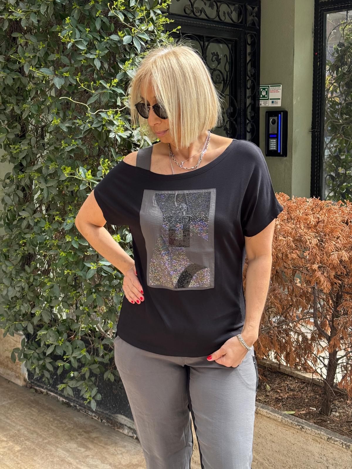 Modal Garnili Tek Omuz Tshirt