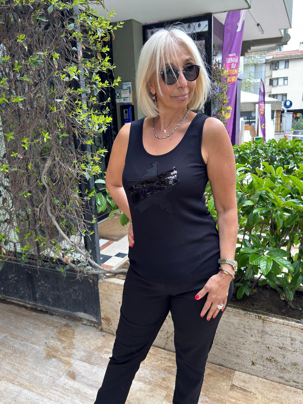 Nakış Aplikeli Kaşkorse Atlet
