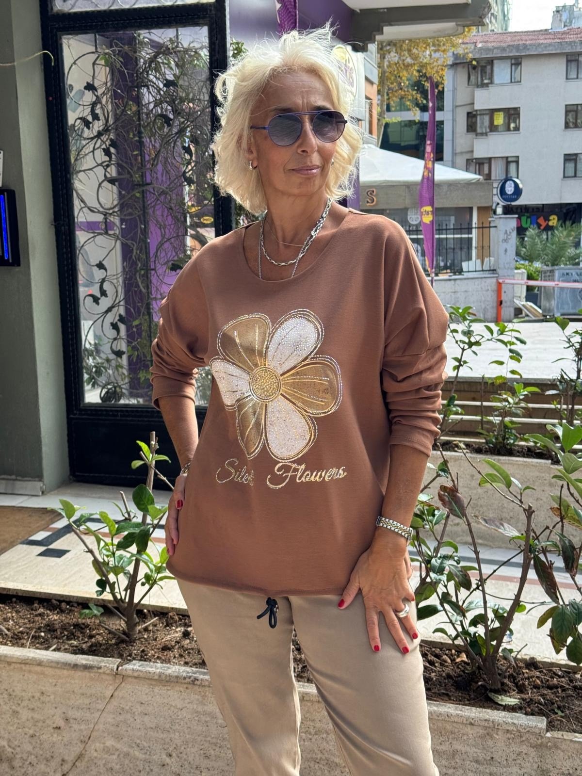 Papatya Desen Sweatshirt
