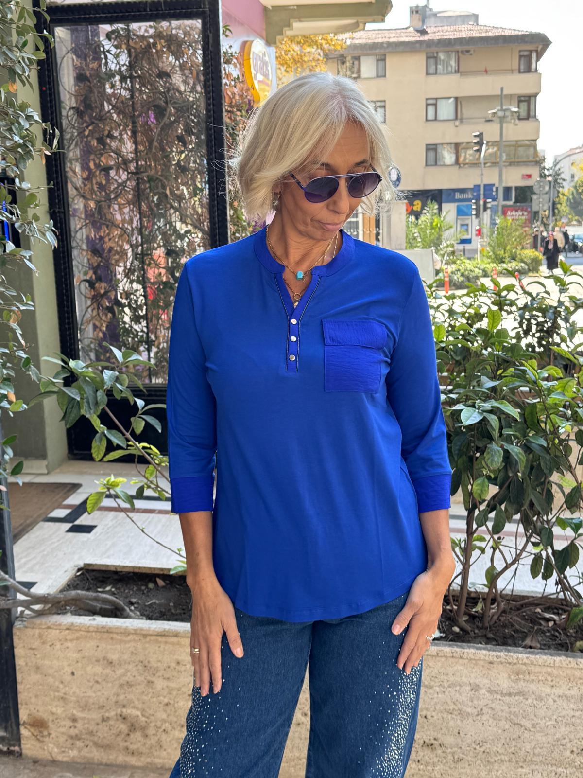 Patı Zincirli Çıtçıtlı Basic Bluz