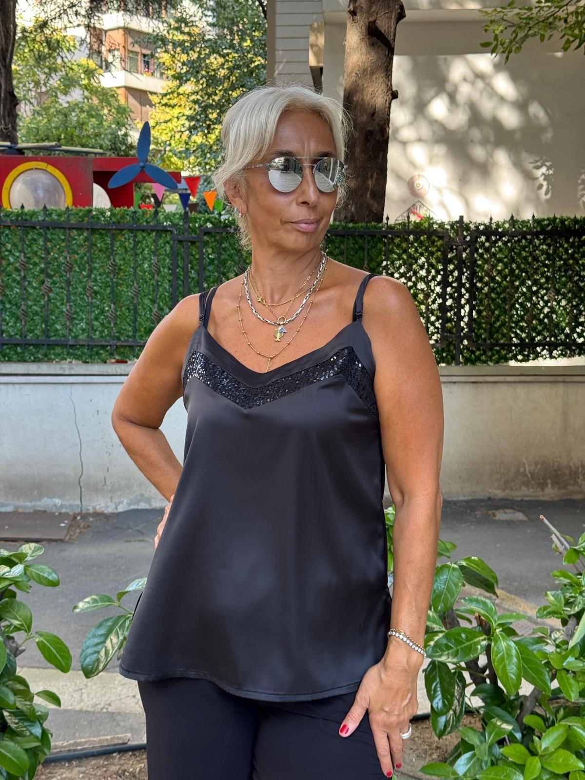 Payet Garnili İp Askılı Abiye Atlet