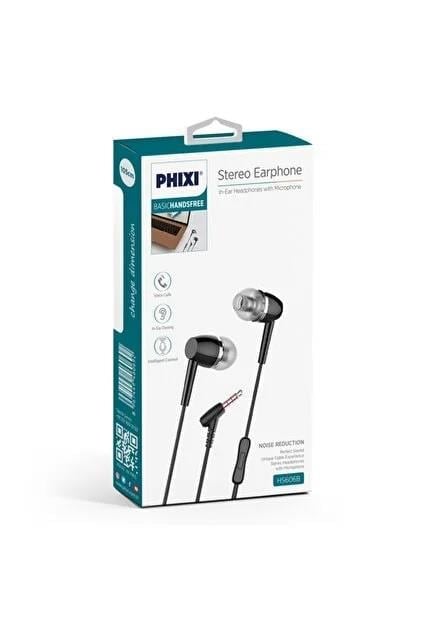  Phixi Basic HS606 Mikrofonlu Kulakiçi Kulaklık SİYAH