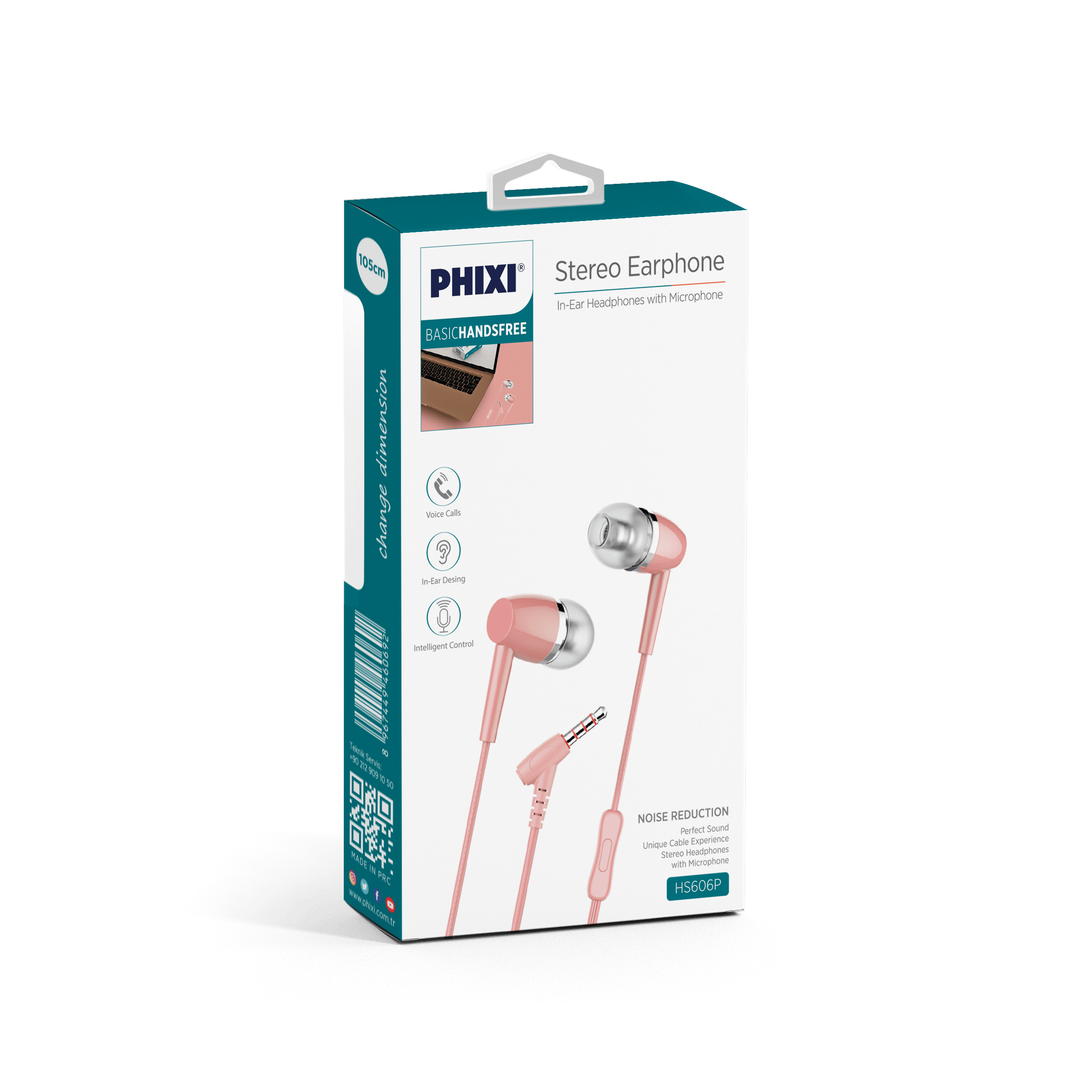  Phixi Basic HS606 Mikrofonlu Kulakiçi Kulaklık Pembe