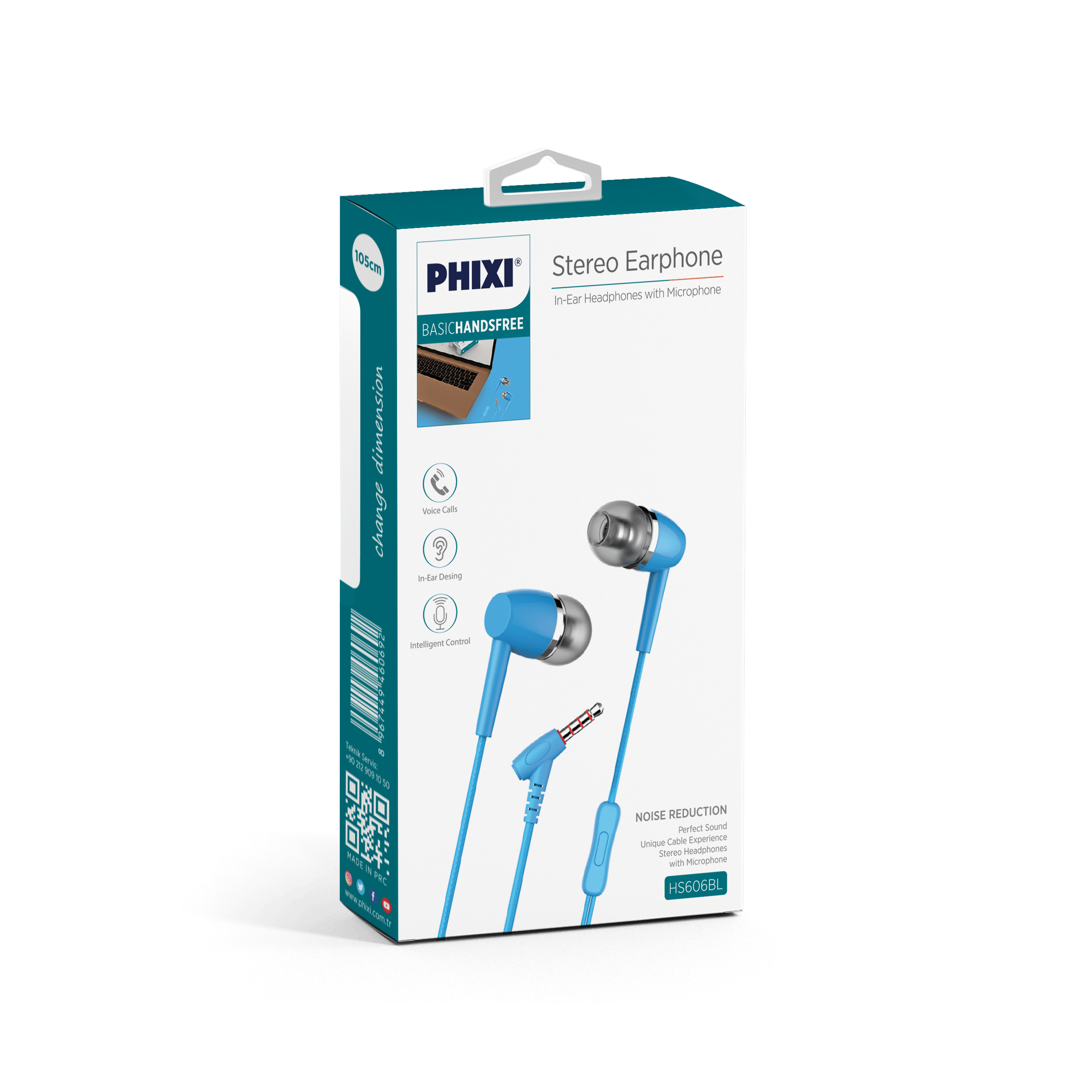  Phixi Basic HS606BL Mikrofonlu Kulakiçi Kulaklık Mavi