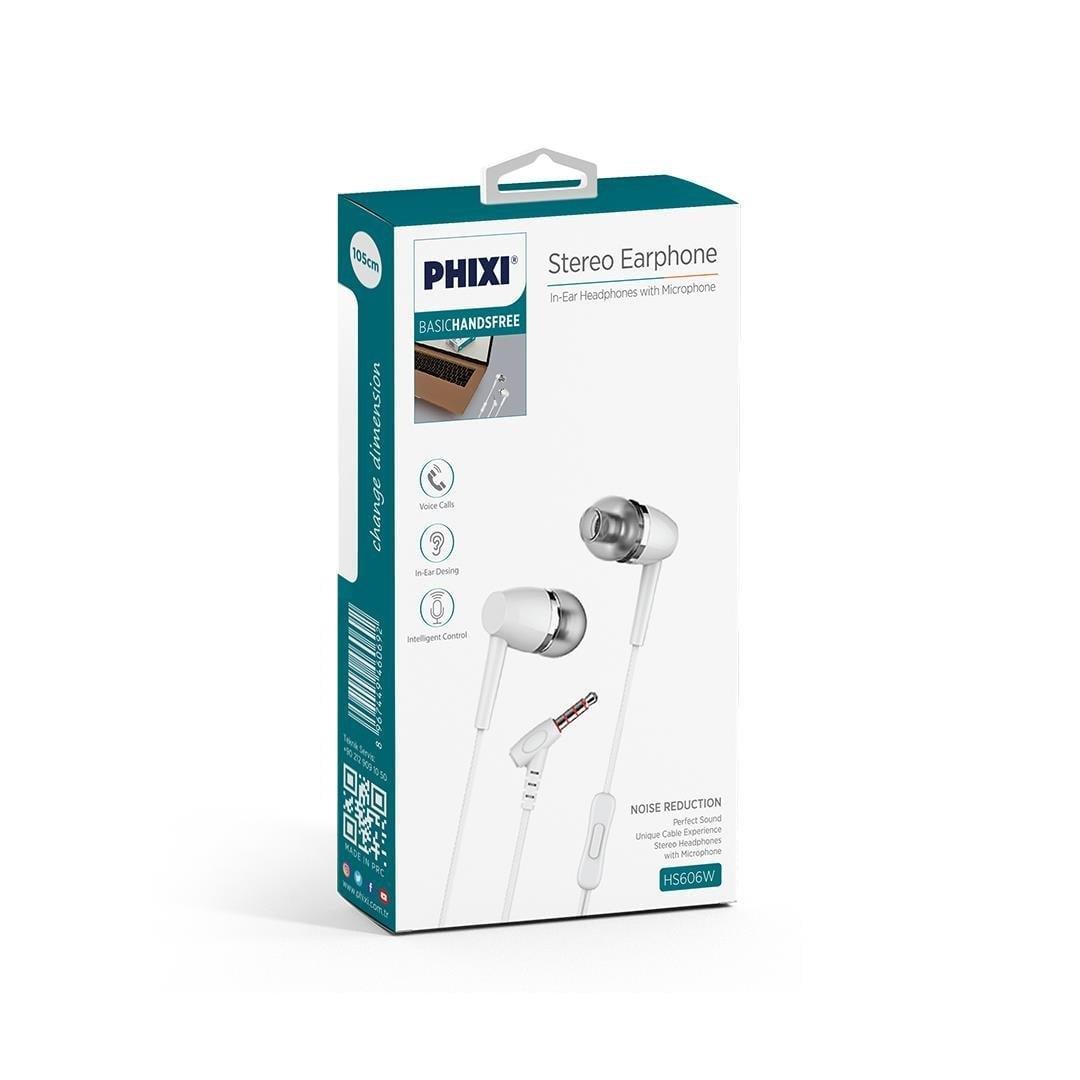  Phixi Basic HS606W Mikrofonlu Kulakiçi Kulaklık Beyaz