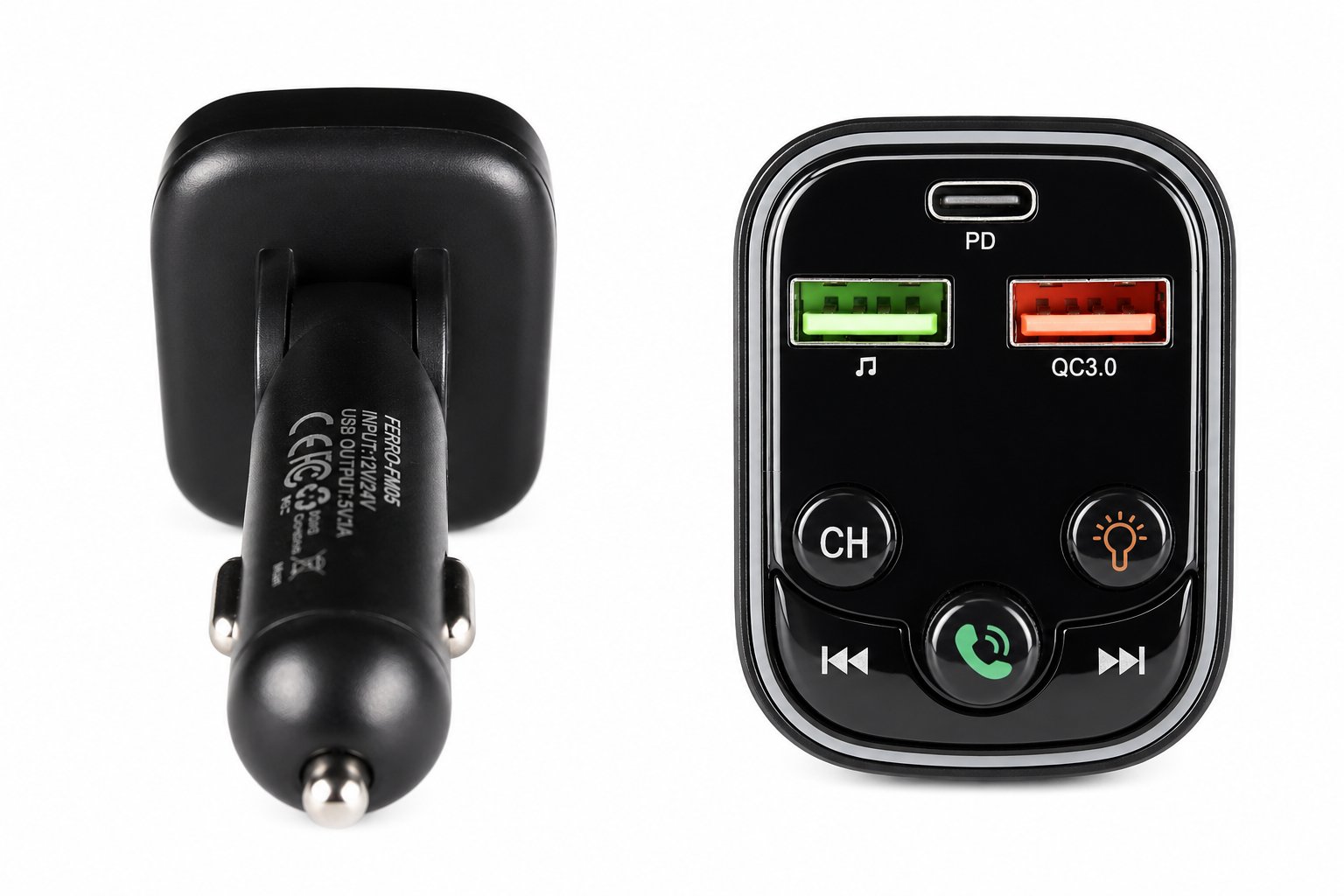 24V Akıllı Bluetooth FM Modülatör | QC 3.0 Hızlı Şarj Özellikli (FM06)
