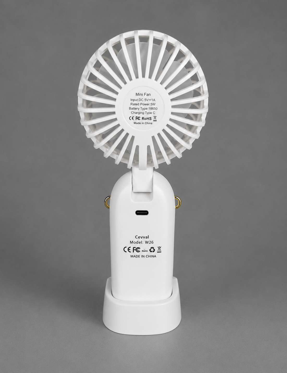 5 Kademeli Taşınabilir Mini Fan – Şarjlı, Sessiz USB Fan | Güçlü Hava Akışı, Uzun Kullanım Süresi (BEYAZ)