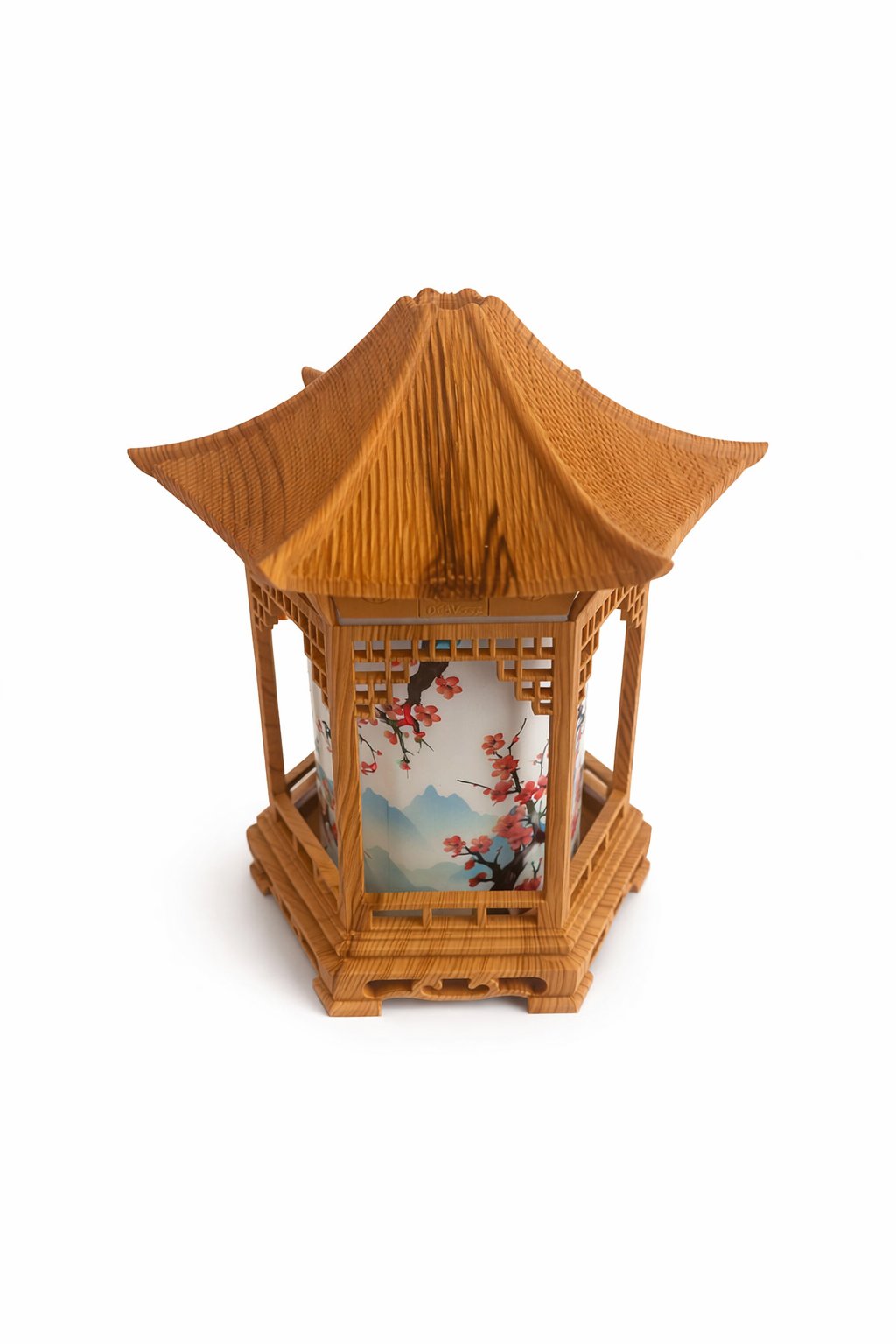Ferro E356 Köşk Görünümlü 160ml Su Hazneli, 3 Modlu Gece Lambası ve Çift Kademeli Hava Nemlendirici Buhar Makinesi  Açıık Kahveriengi