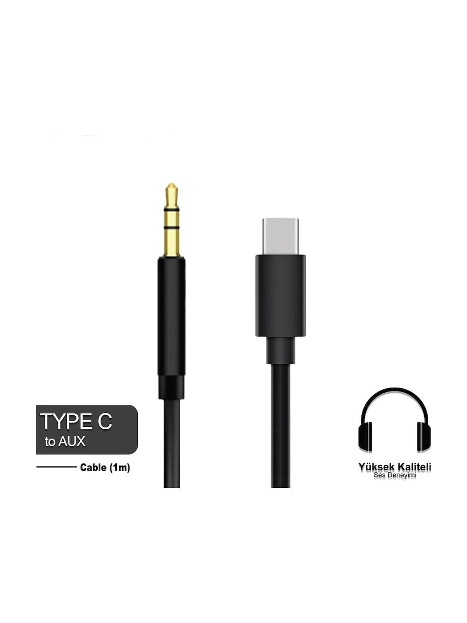 FERRO JH-024 IPhone 15 - 16 Uyumlu 3mm & Type-c  Aux Kablosu