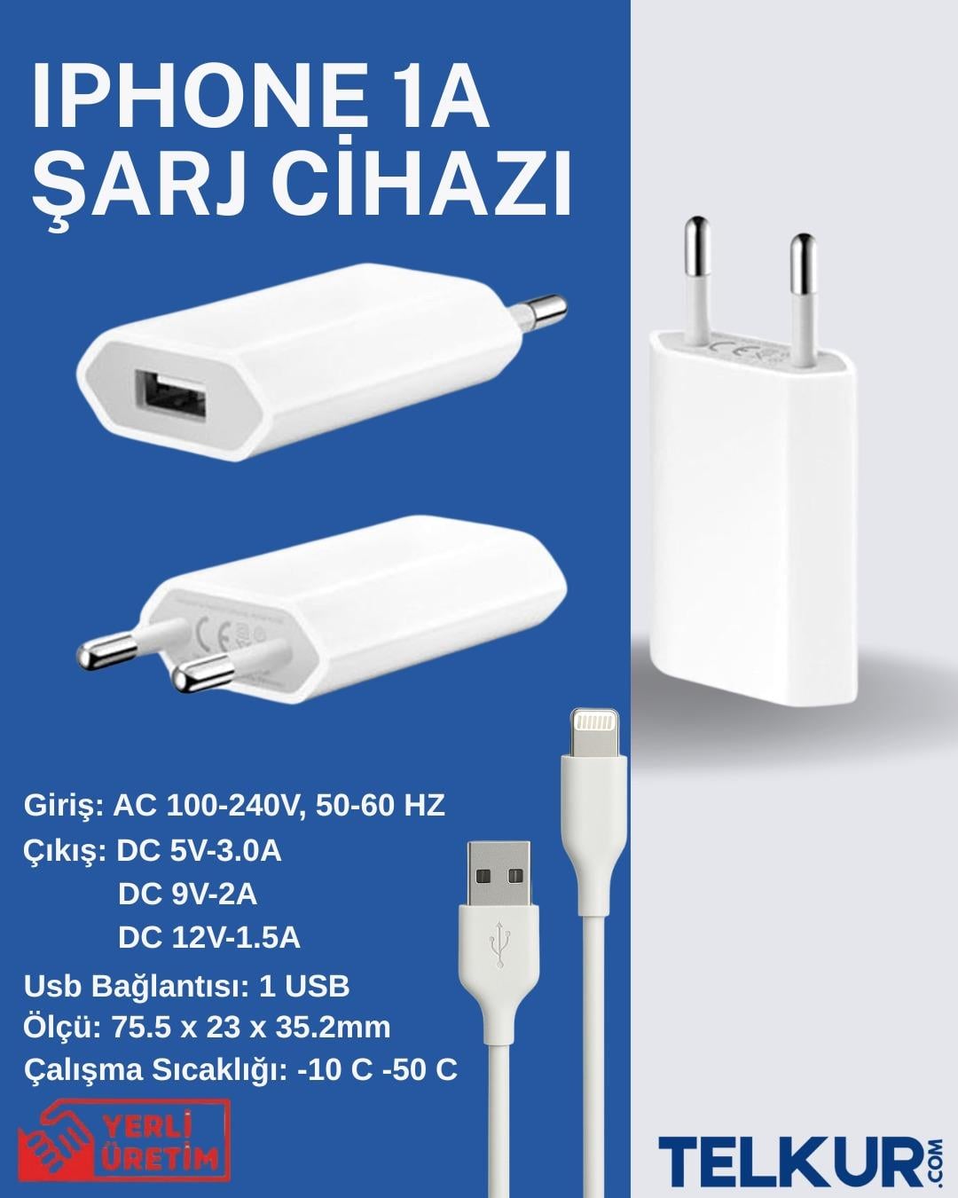 FERRO PSL-W16 IPhone Uyumlu 5w 1a Usb Lightning sarj Aleti Seti