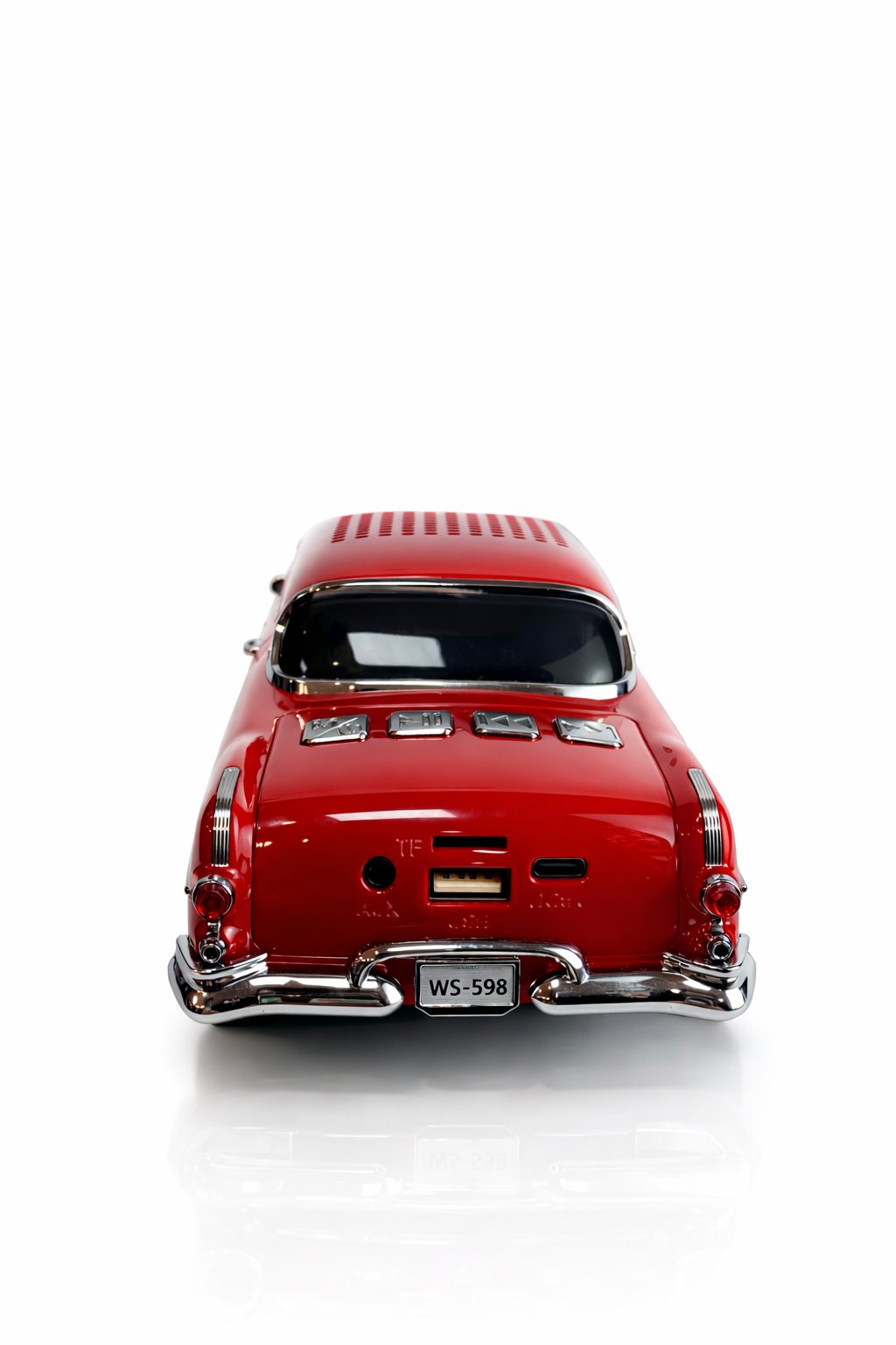 Ferro WS-598 Nostaljik Araba Görünümlü Bluetooth,Hafıza Kartı,Usb Bellek,Aux Ve Radyo Destekli Hoparlör Kırmızı