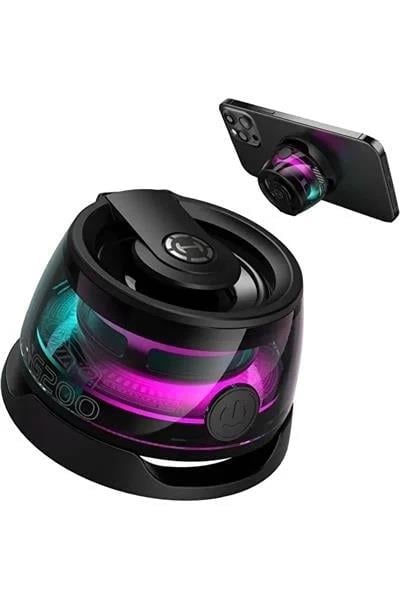 G200 Cepini Mıknatıslı Bluetooth Speaker  iPhone android Telefon standı  5W Mini RGB Siyah