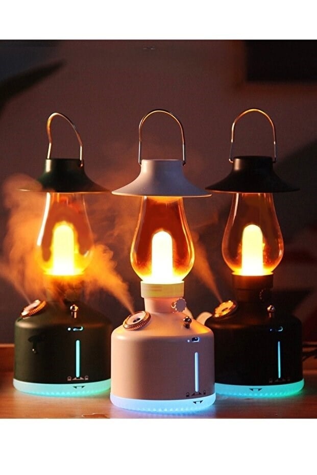 Gaz Lambası Görünümlü Gece Lambası Beyaz