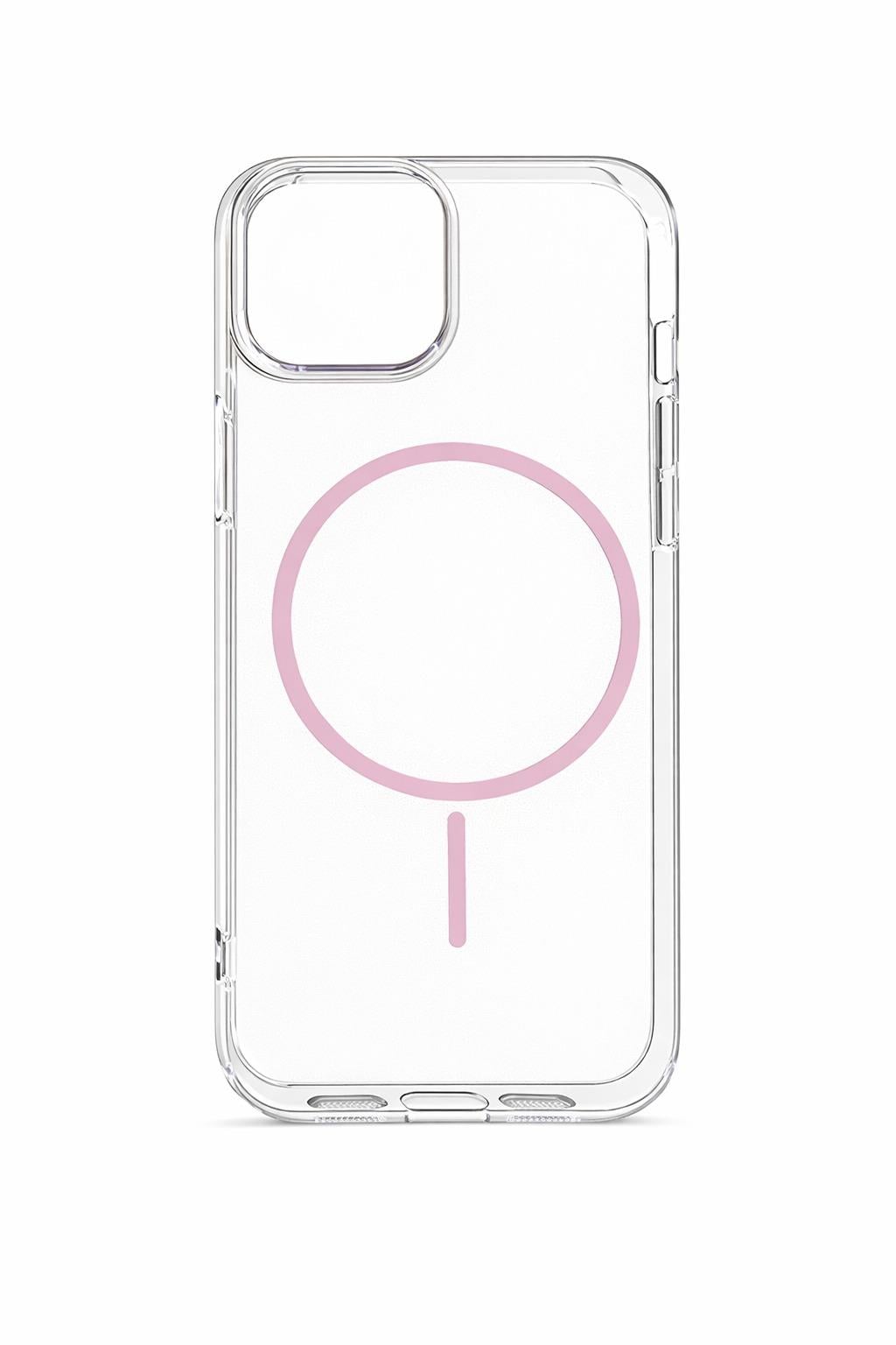 İPhone 11 Uyumlu Magsafei Renkli Sert Mika Kılıf Açık Pembe