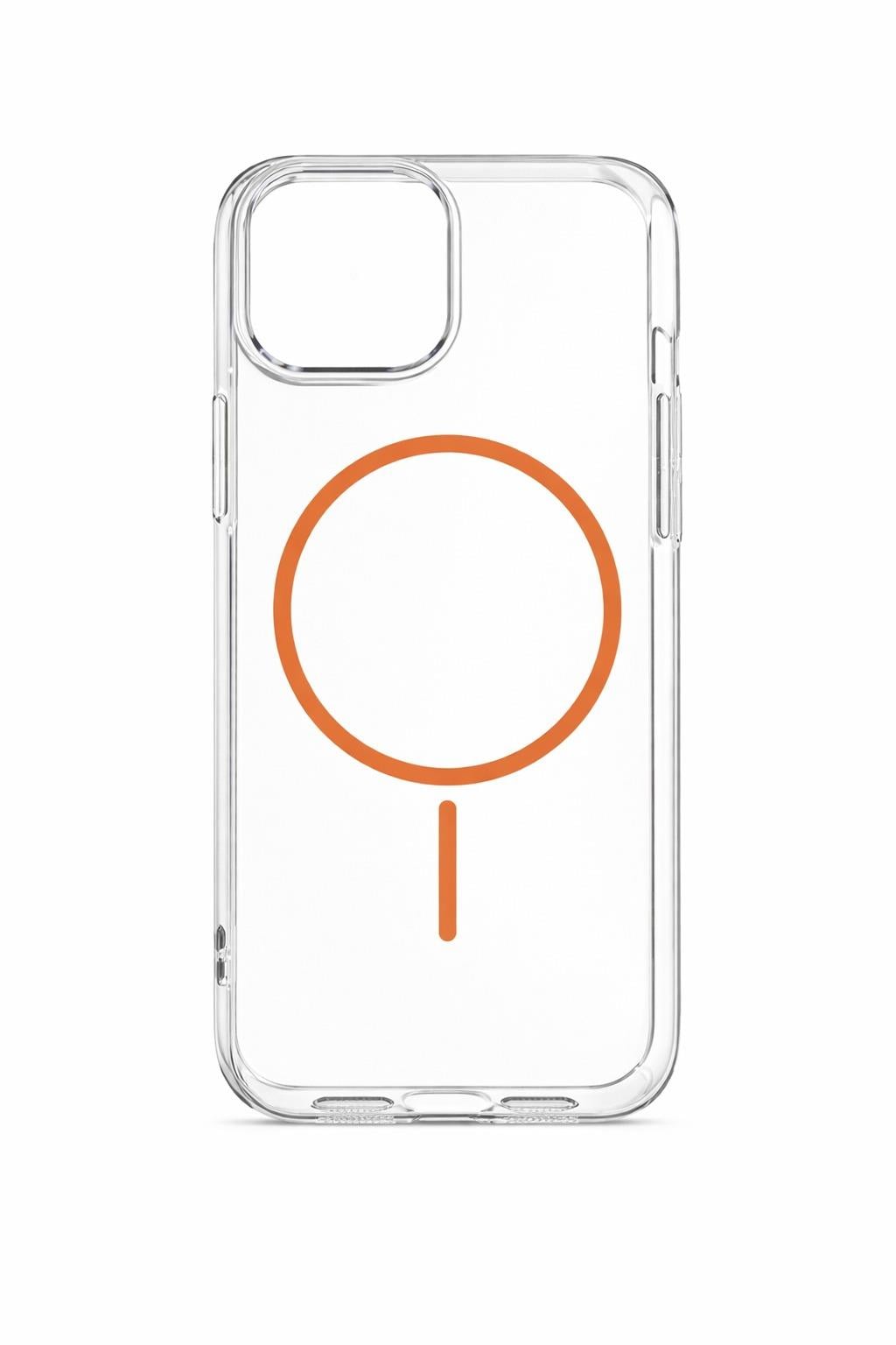 İPhone 11 Uyumlu Magsafei Renkli Sert Mika Kılıf Turuncu