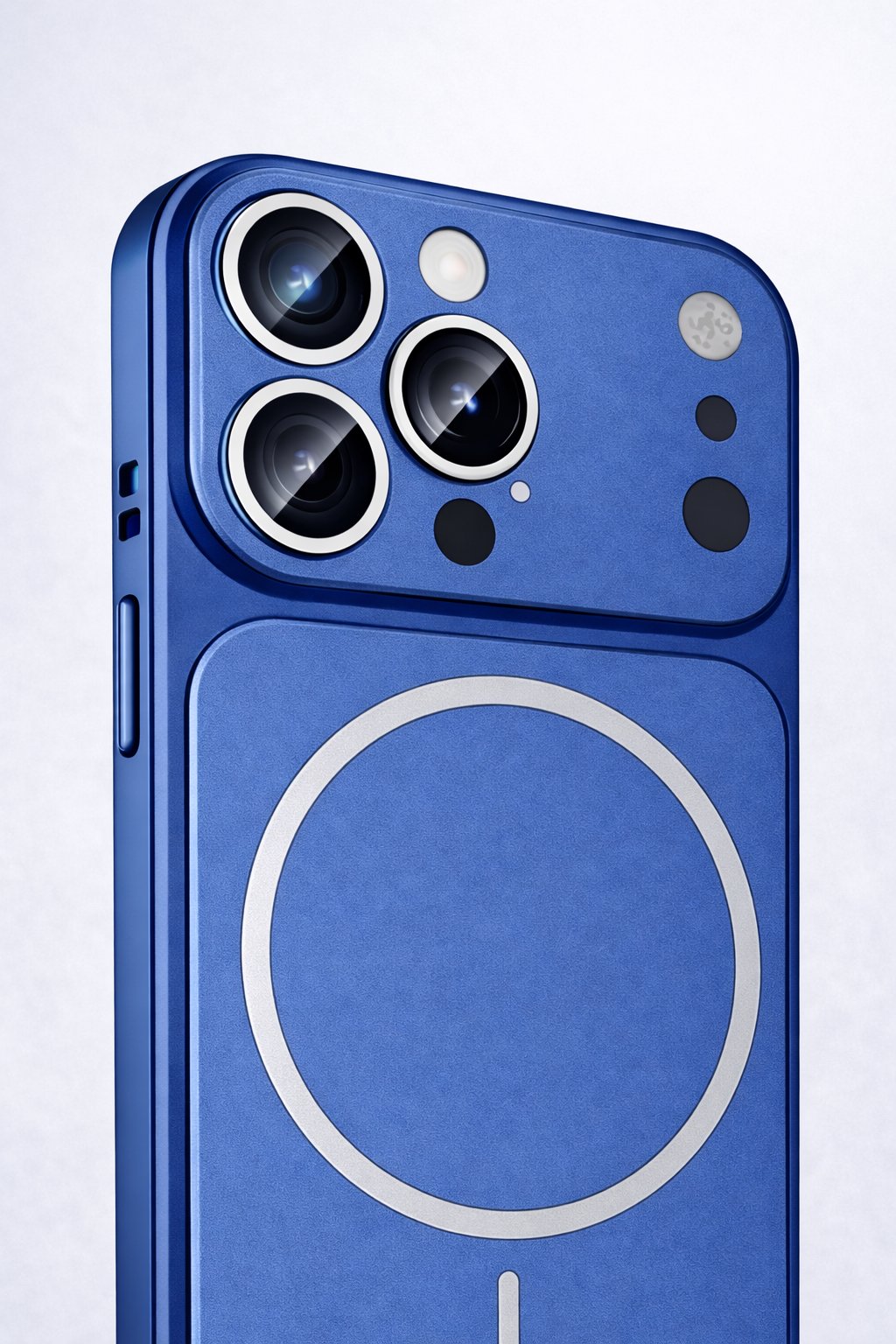 İPhone 13 Pro Max Uyumlu İPhone 17 Pro Max Görünümlü Magsafeli Kamera Kamera Lensli Kılıf Mavi