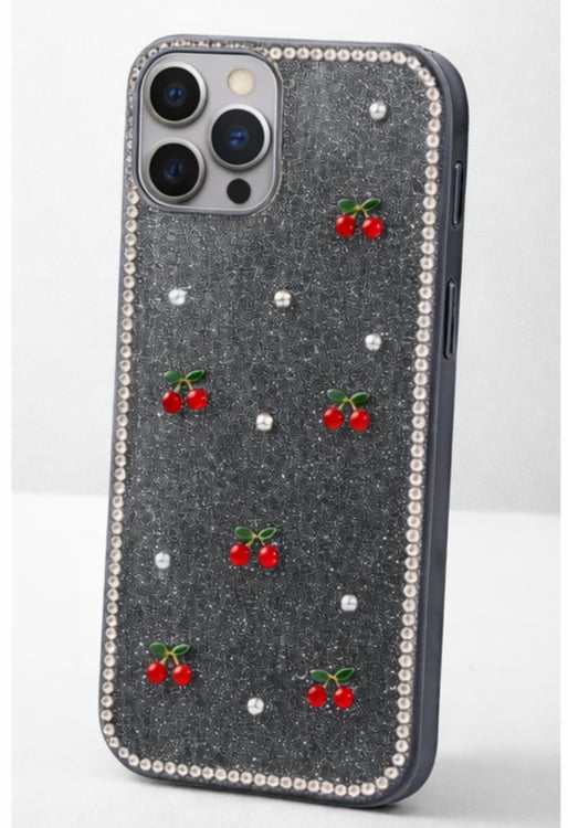 İPhone 14 Pro Max Uyumlu Simli Desenli Kılıf